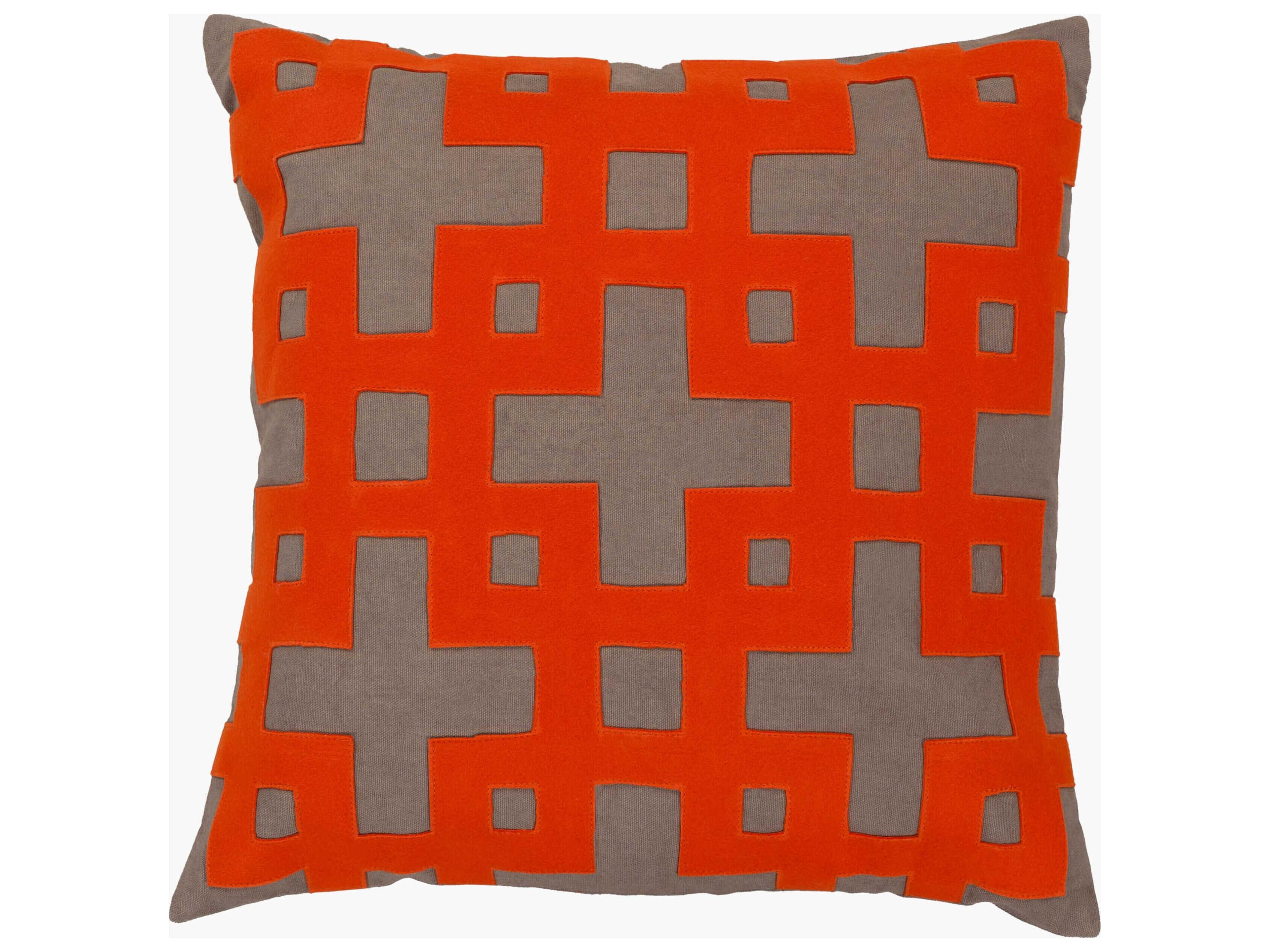 Layered Blocks Orange Pillow