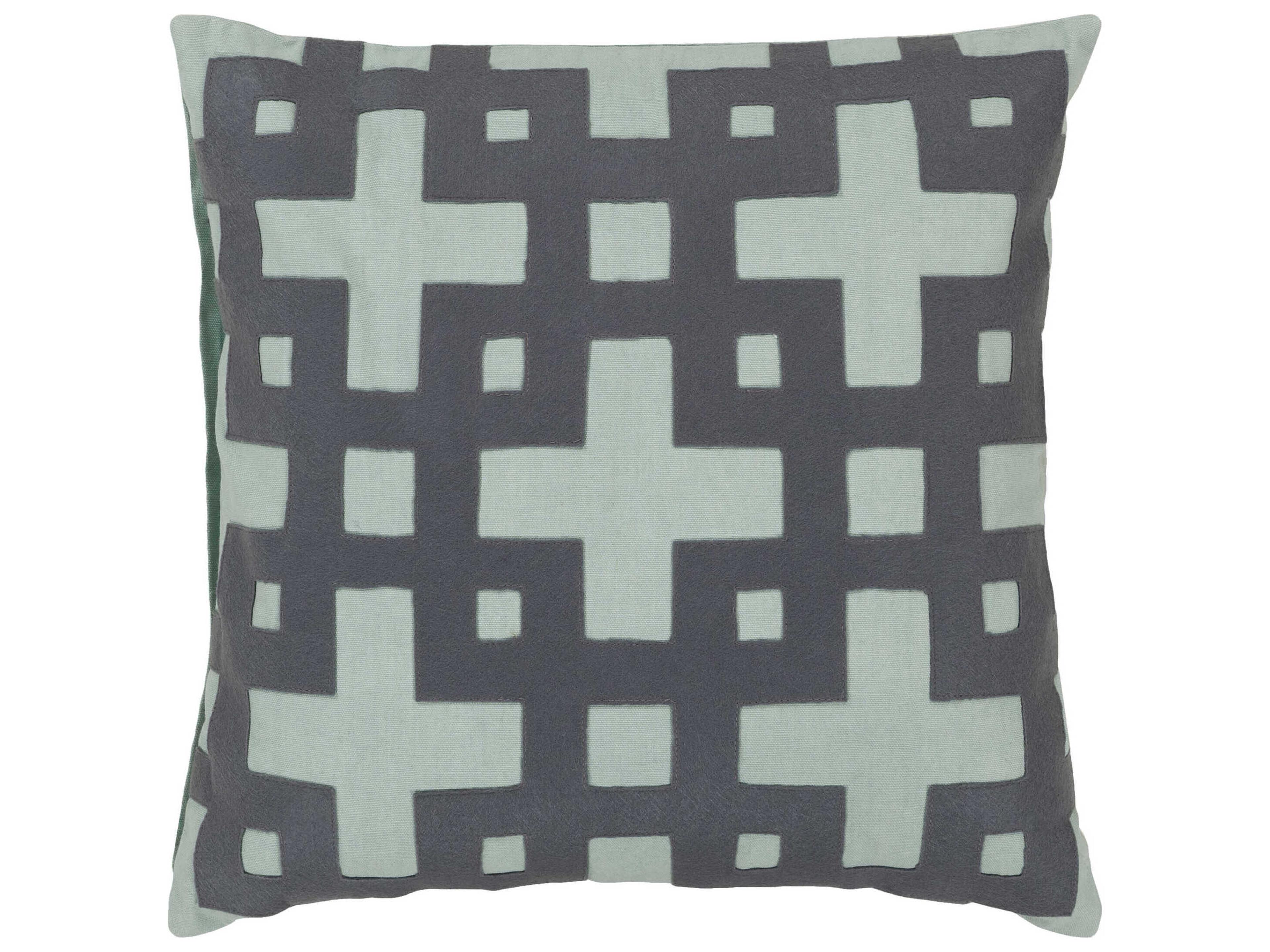 Layered Blocks Medium Gray Pillow