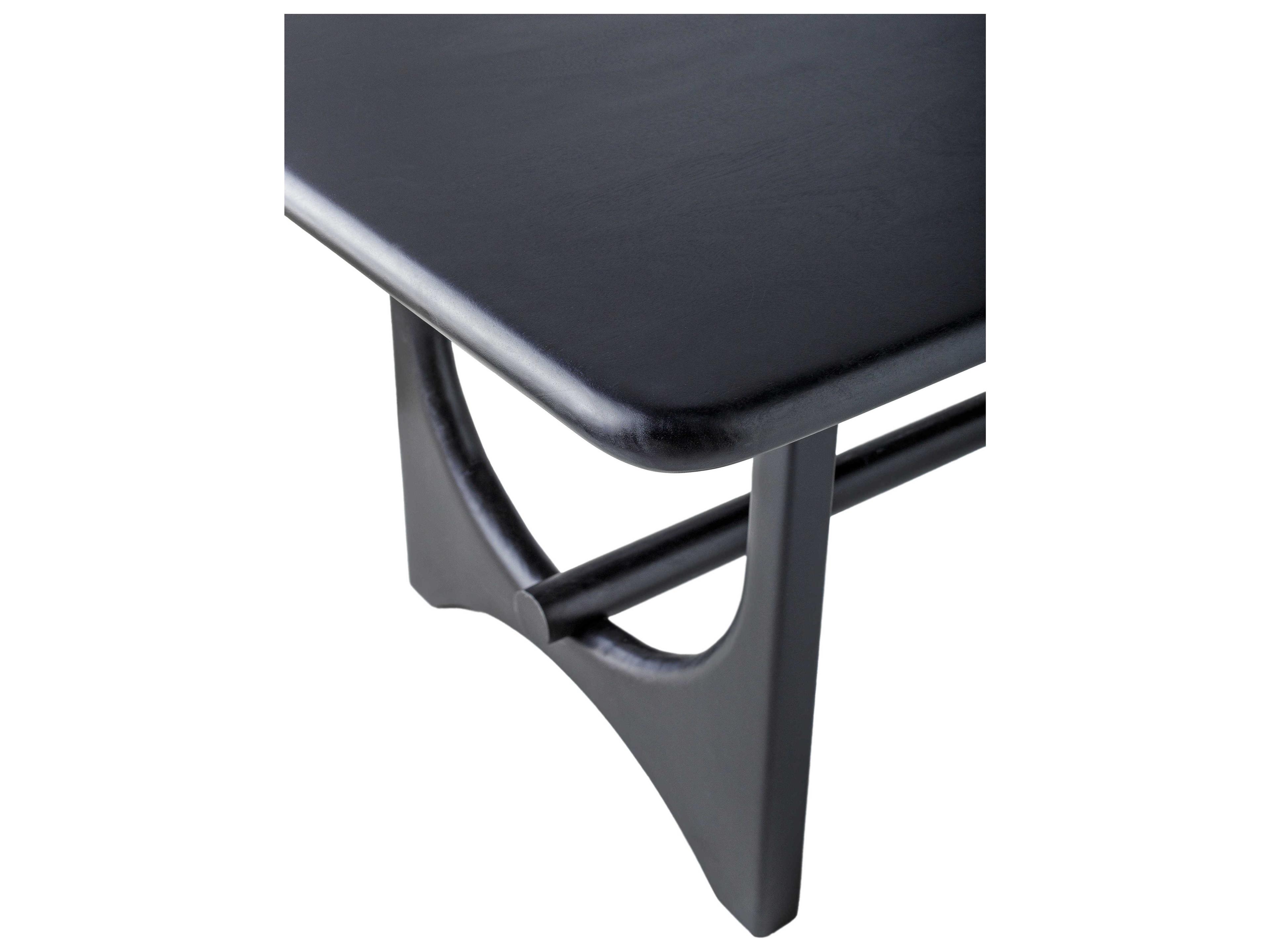 Surya Arland Rectangular Wood Black Dining Table