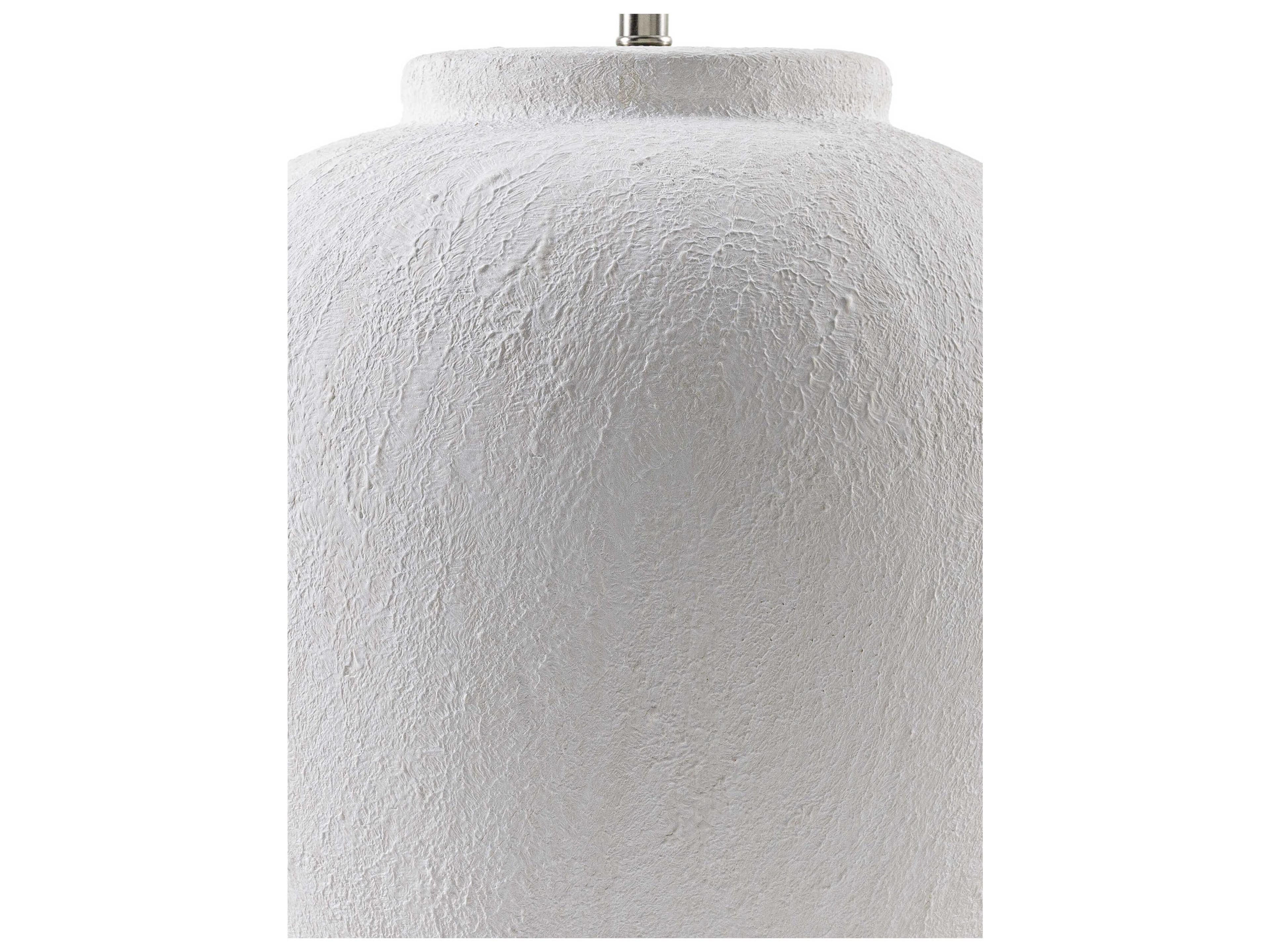 Surya Arion Cream White Linen Buffet Lamp