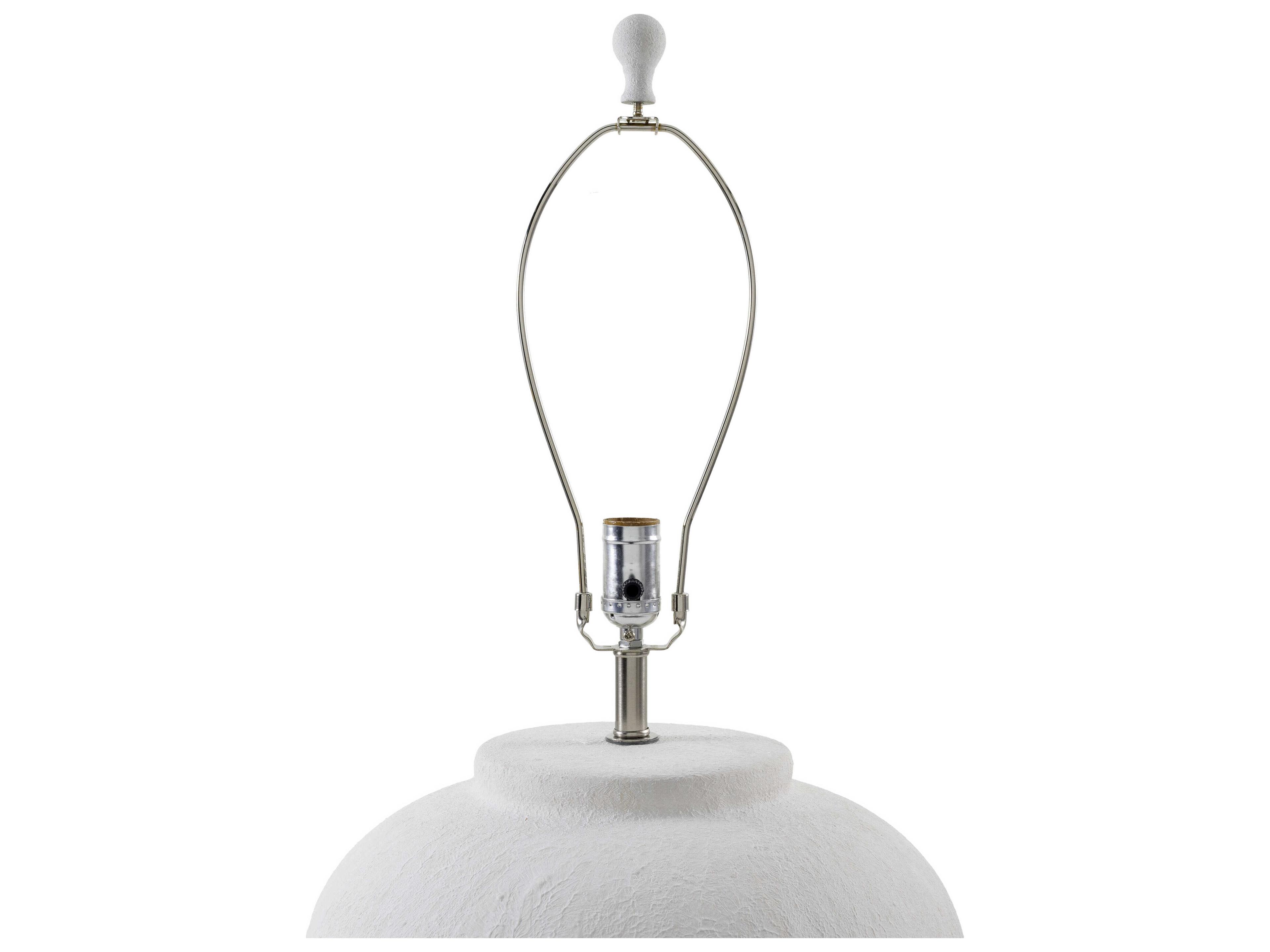 Surya Arion Cream White Linen Buffet Lamp