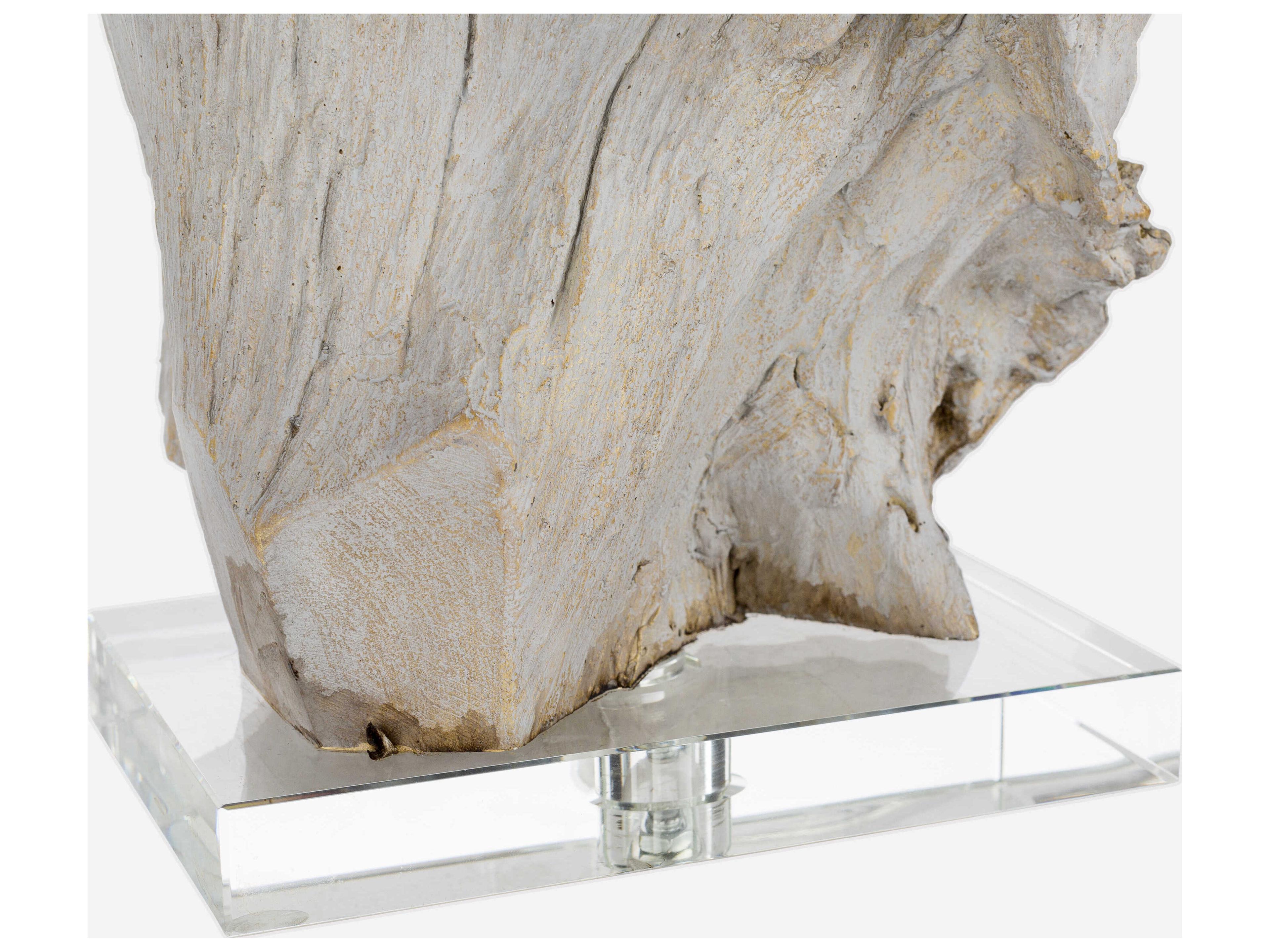 Surya Darby Brown White Linen Buffet Lamp