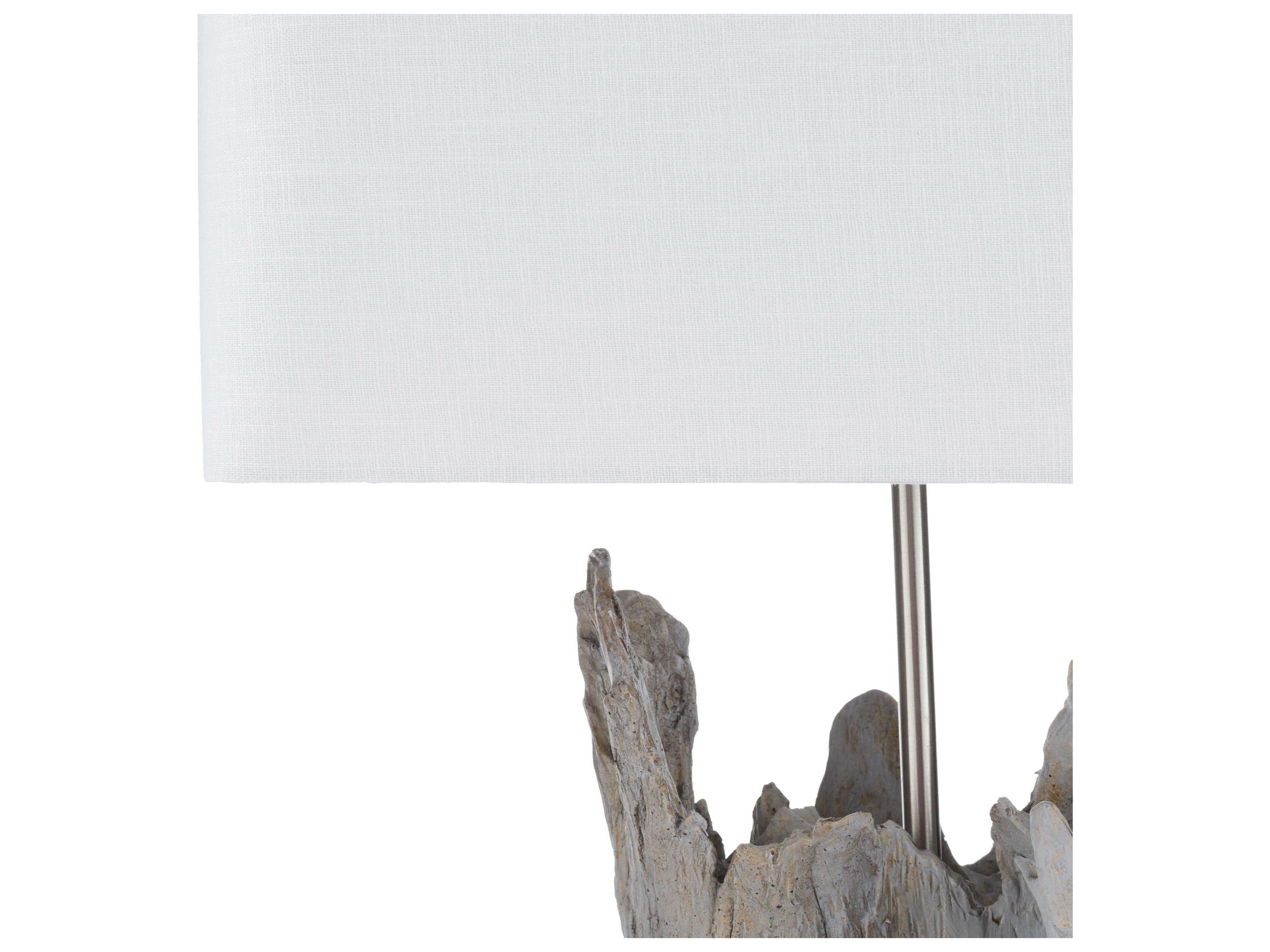 Surya Darby Brown White Linen Buffet Lamp