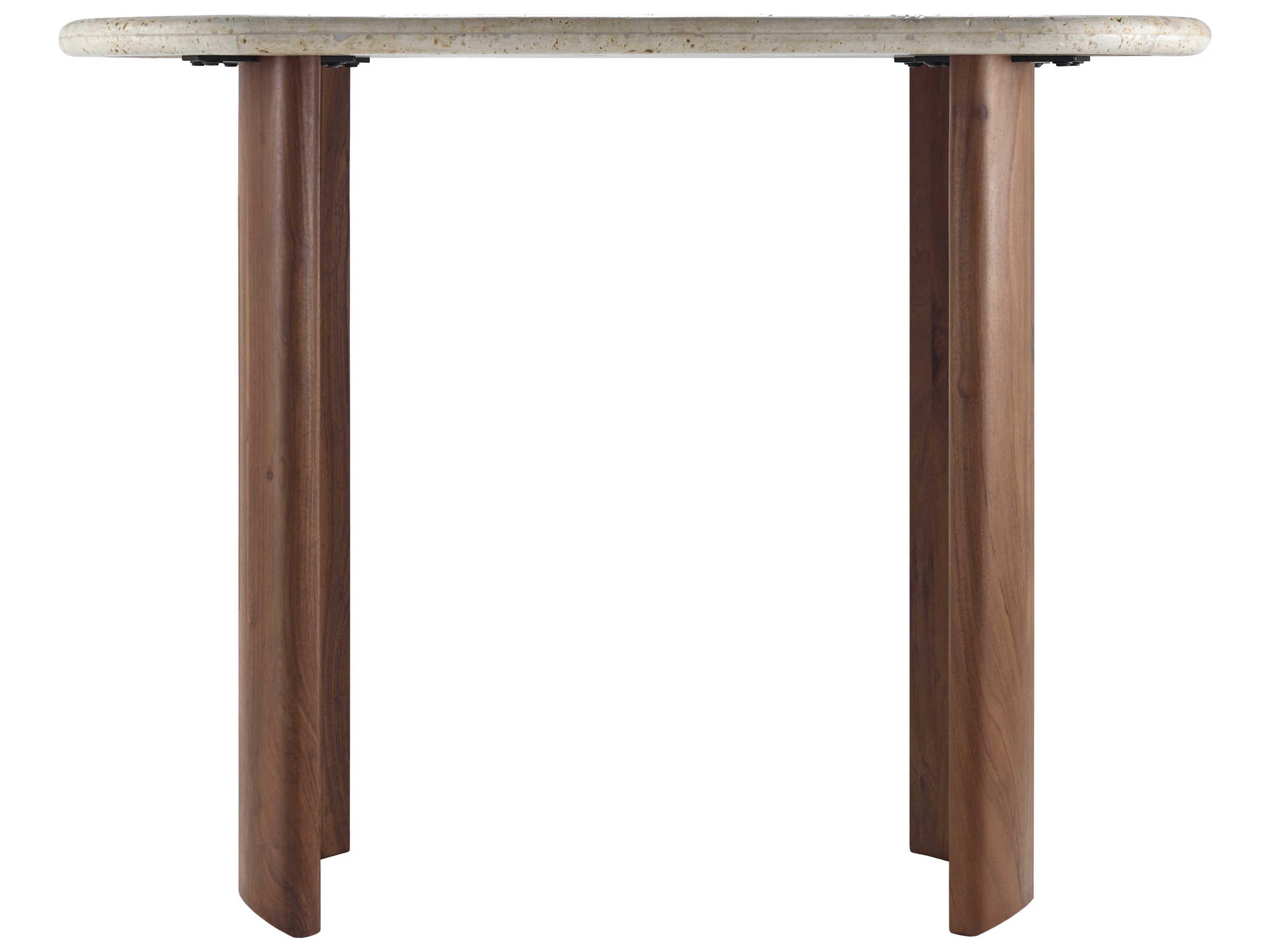 Surya Abacus Oval Cream Dark Brown Console Table