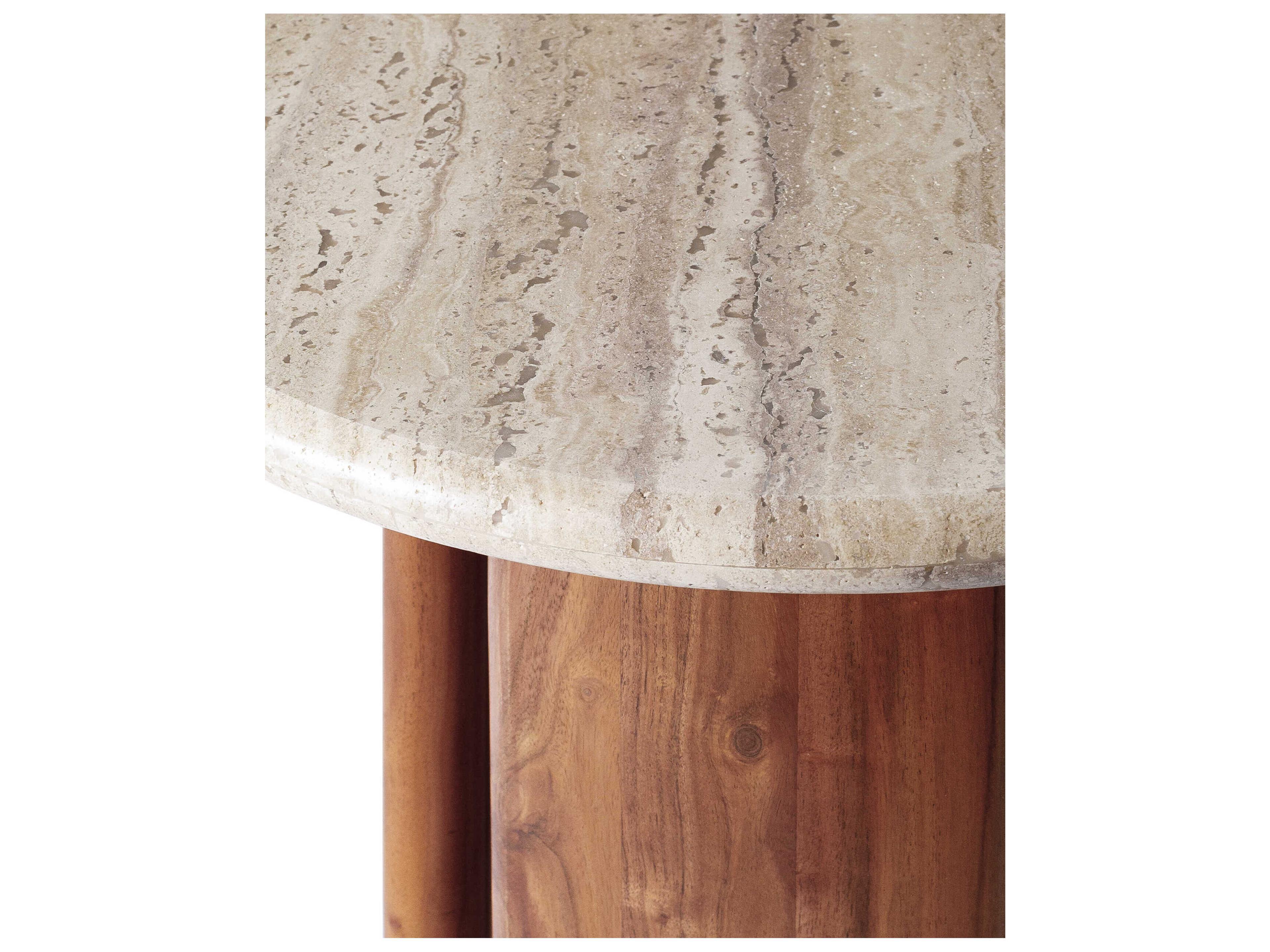 Surya Abacus Round Brown End Table