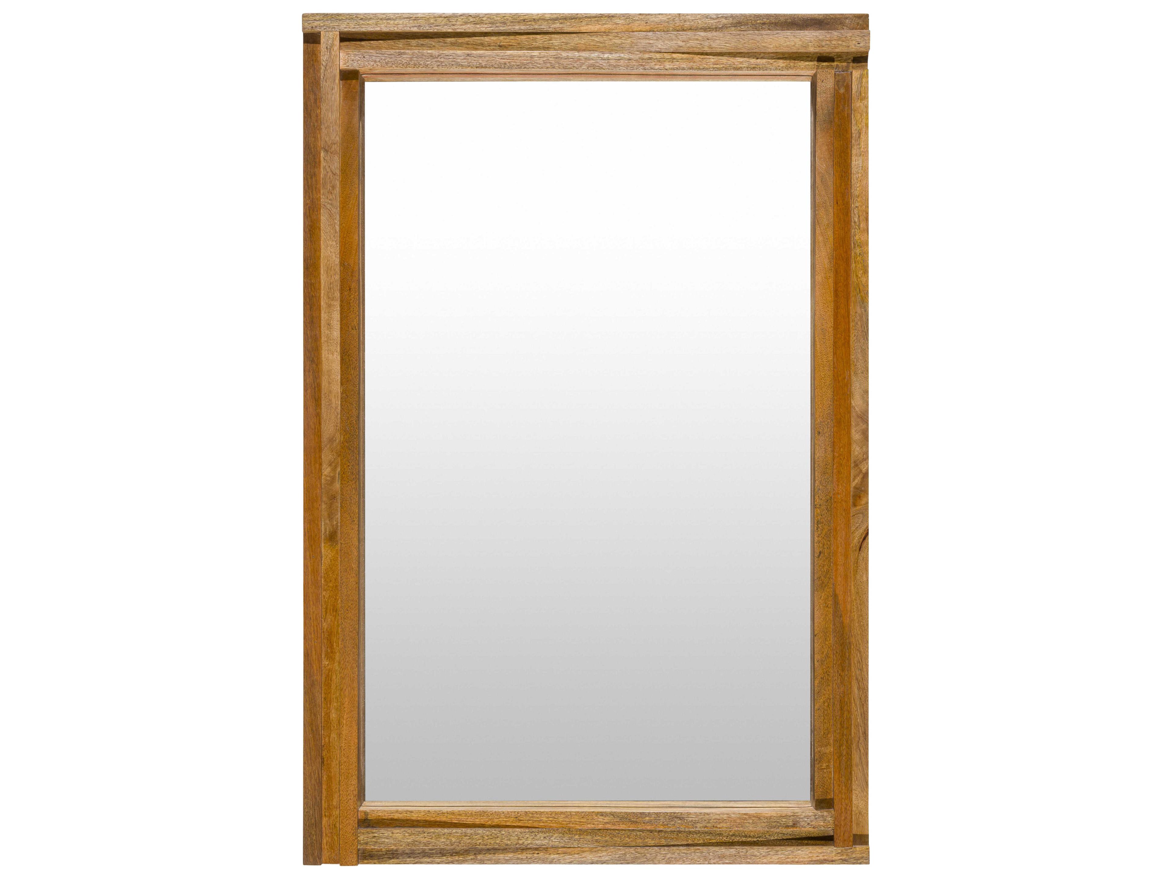 Surya Auckland Brown Rectangular Wall Mirror