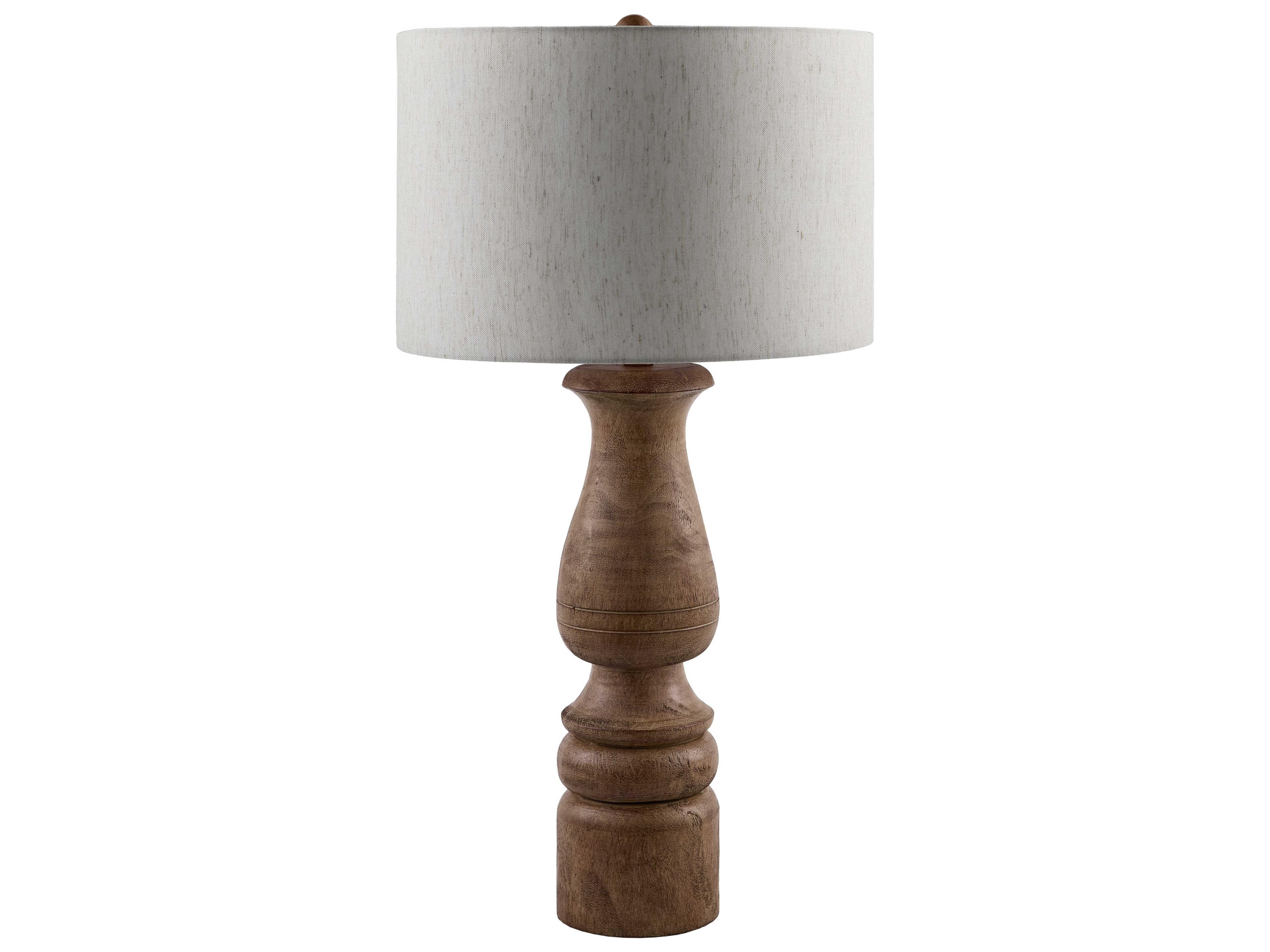Alvimare Painted Dark Brown Beige Linen Traditional Buffet Lamp
