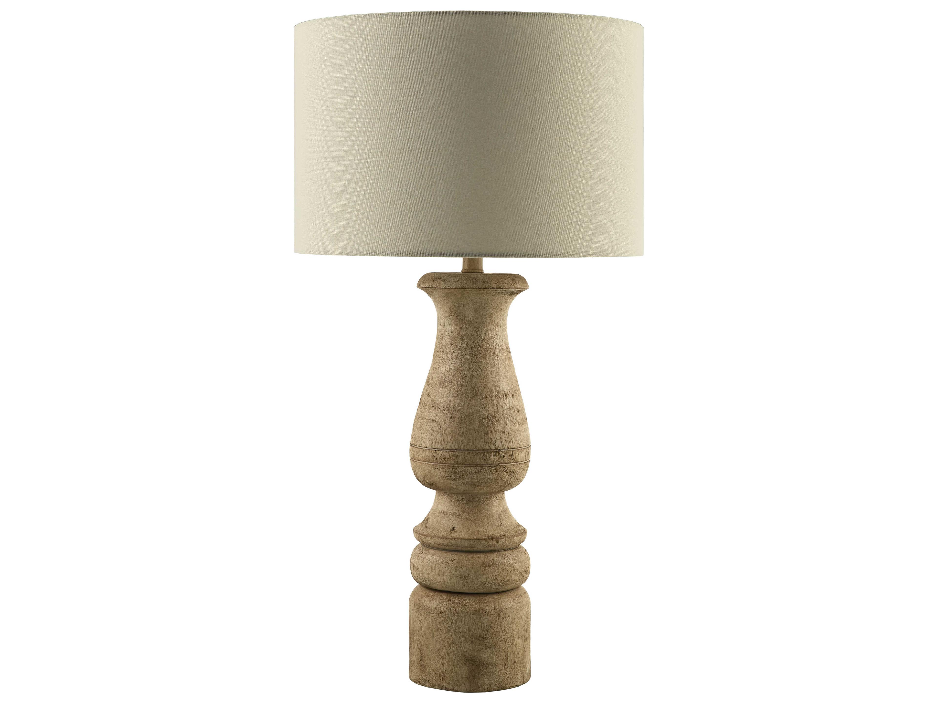 Alvimare Painted Brown White Linen Traditional Buffet Lamp