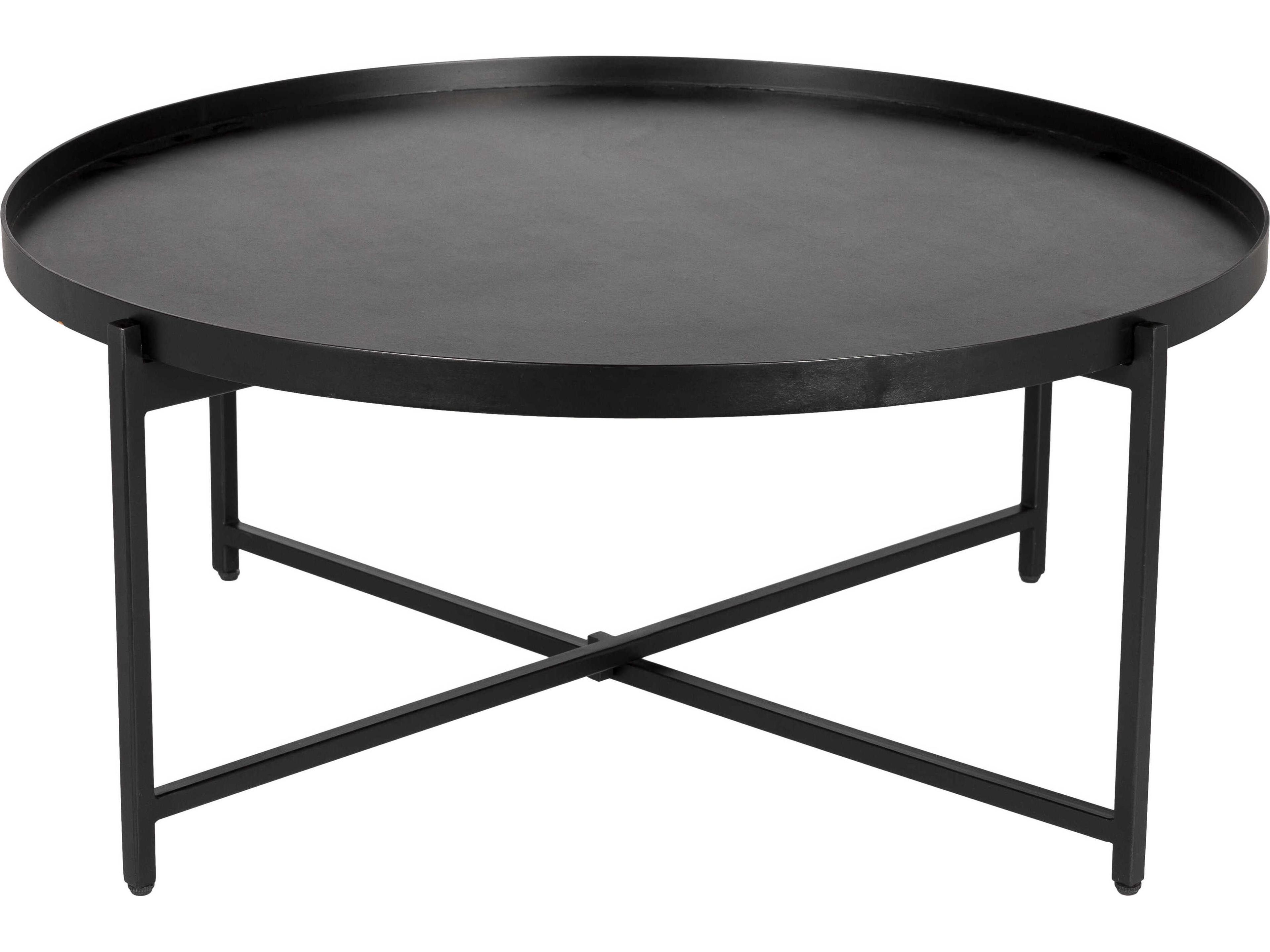 Aracruz Round Wood Black Coffee Table