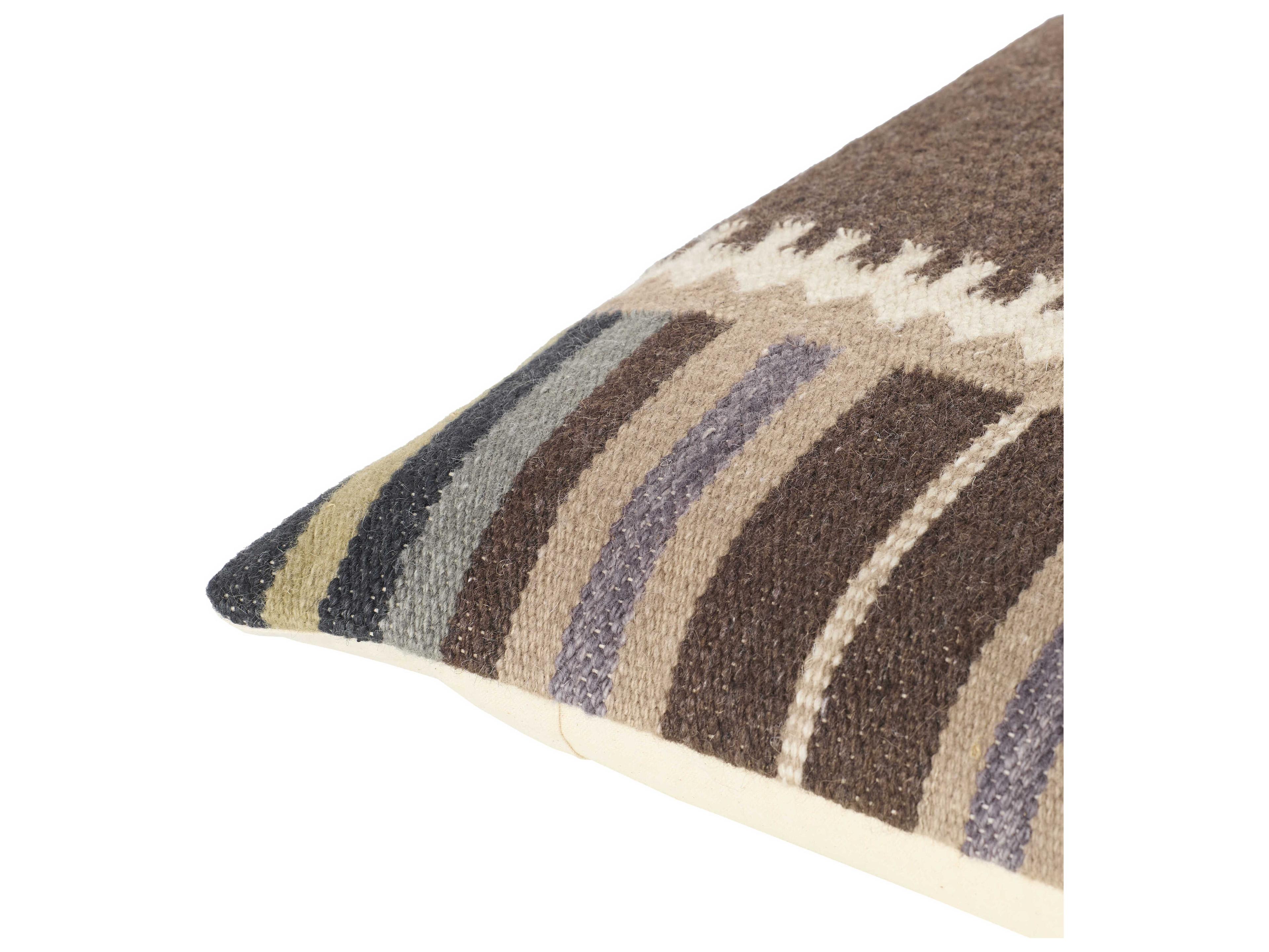 Surya Blanche Dark Brown Pillow