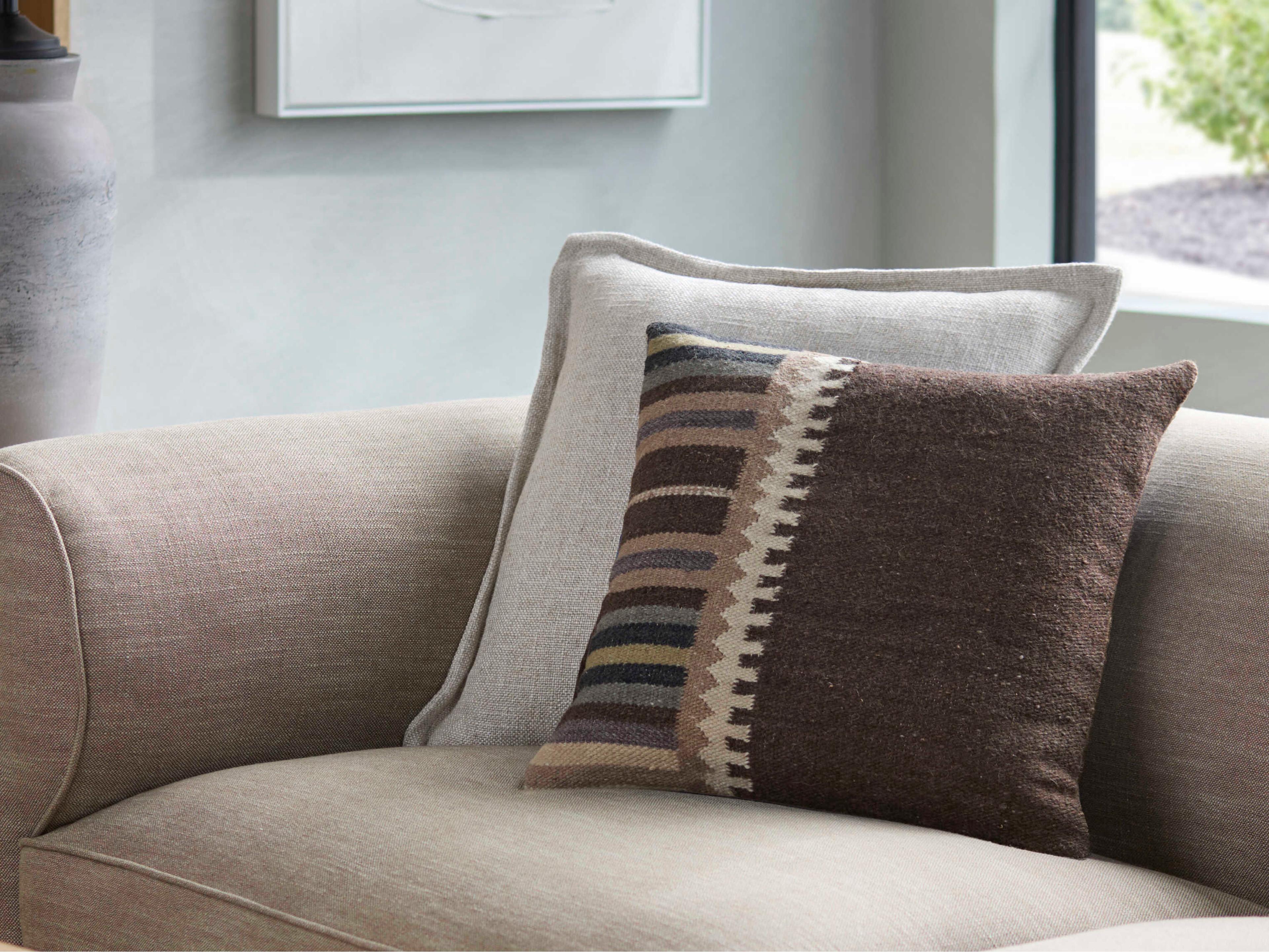 Surya Blanche Dark Brown Pillow