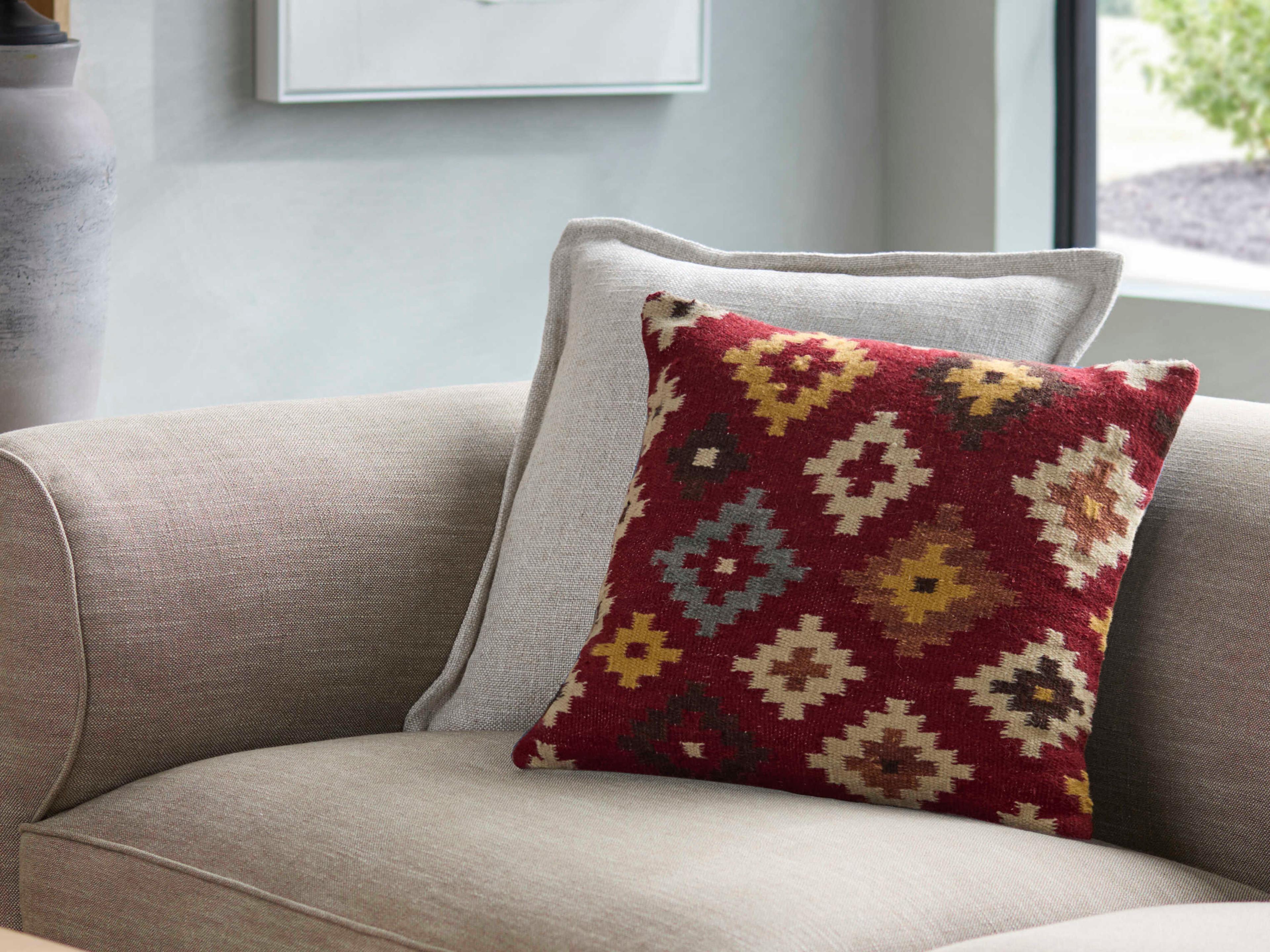 Surya Blanche Crimson Pillow