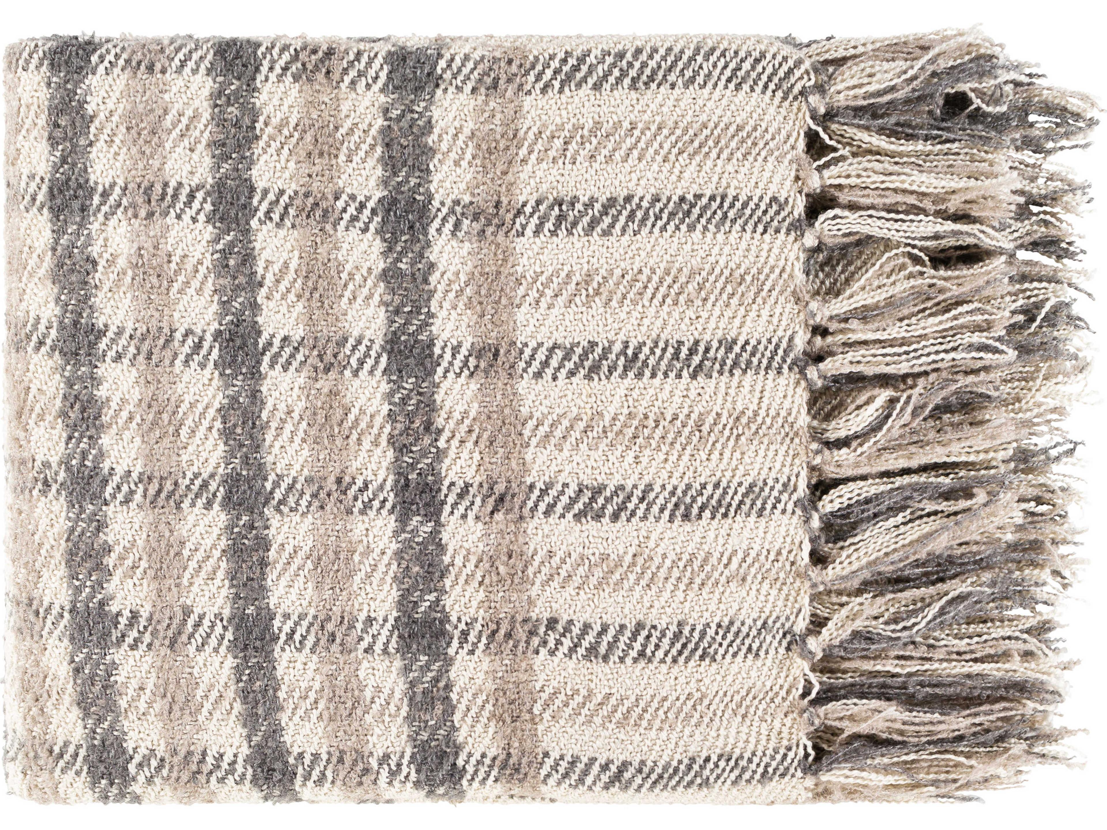 Barke Light Beige / Tan / Charcoal Throw
