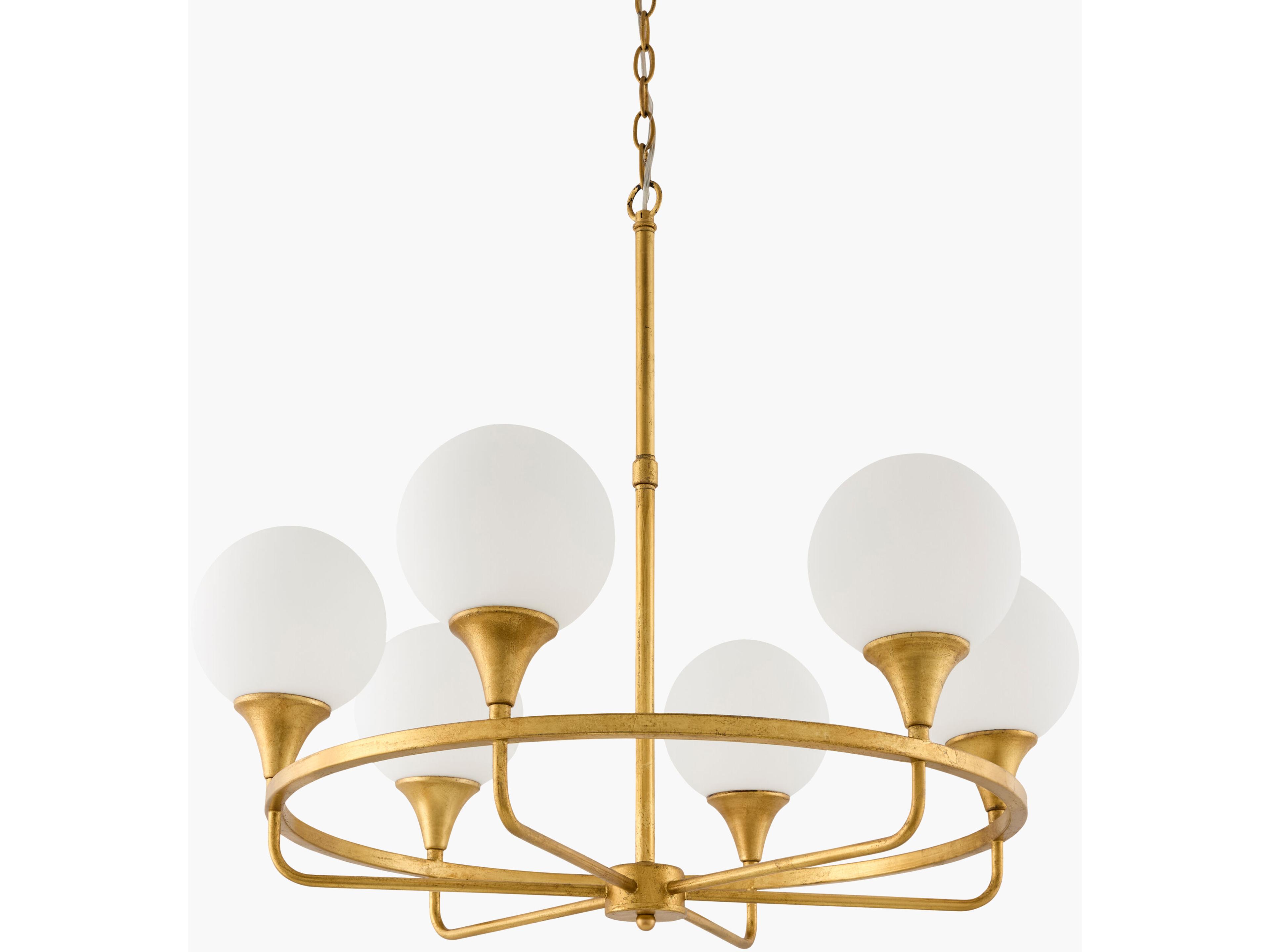 Surya Bolbec 6-Light Gold Round Chandelier