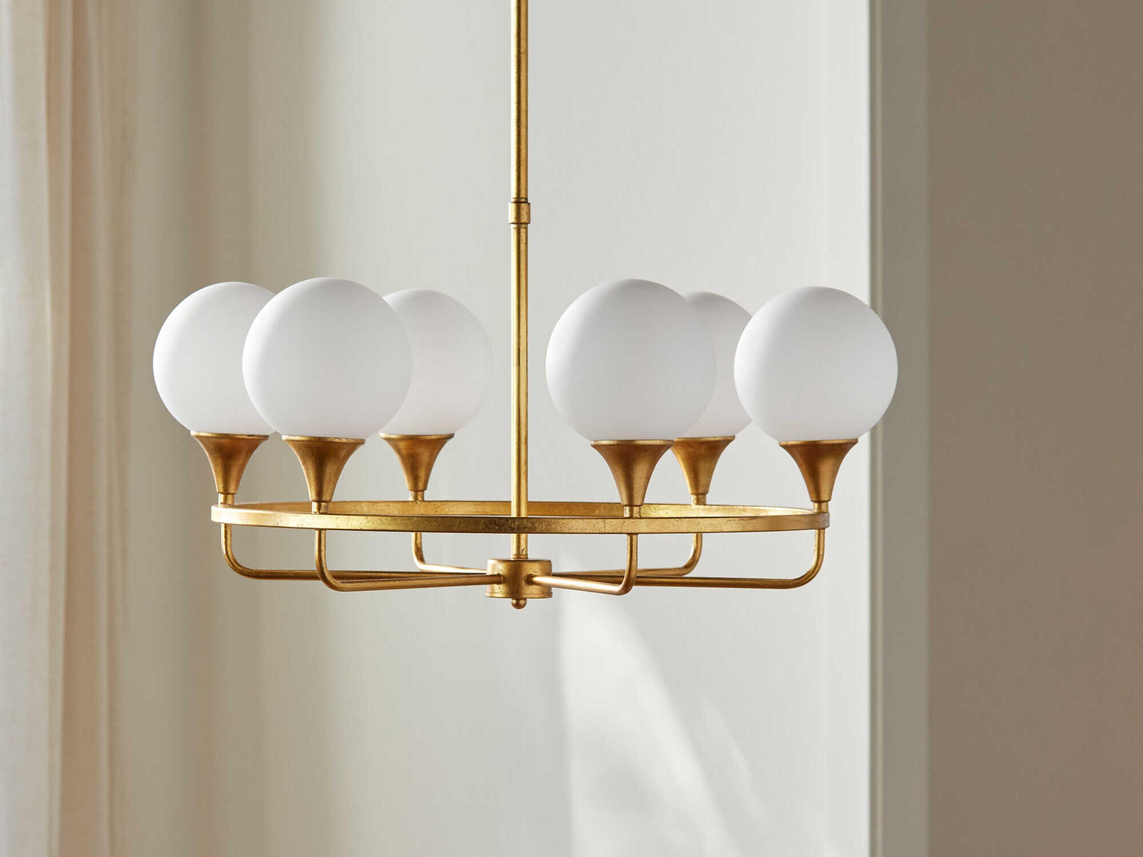 Surya Bolbec 6-Light Gold Round Chandelier