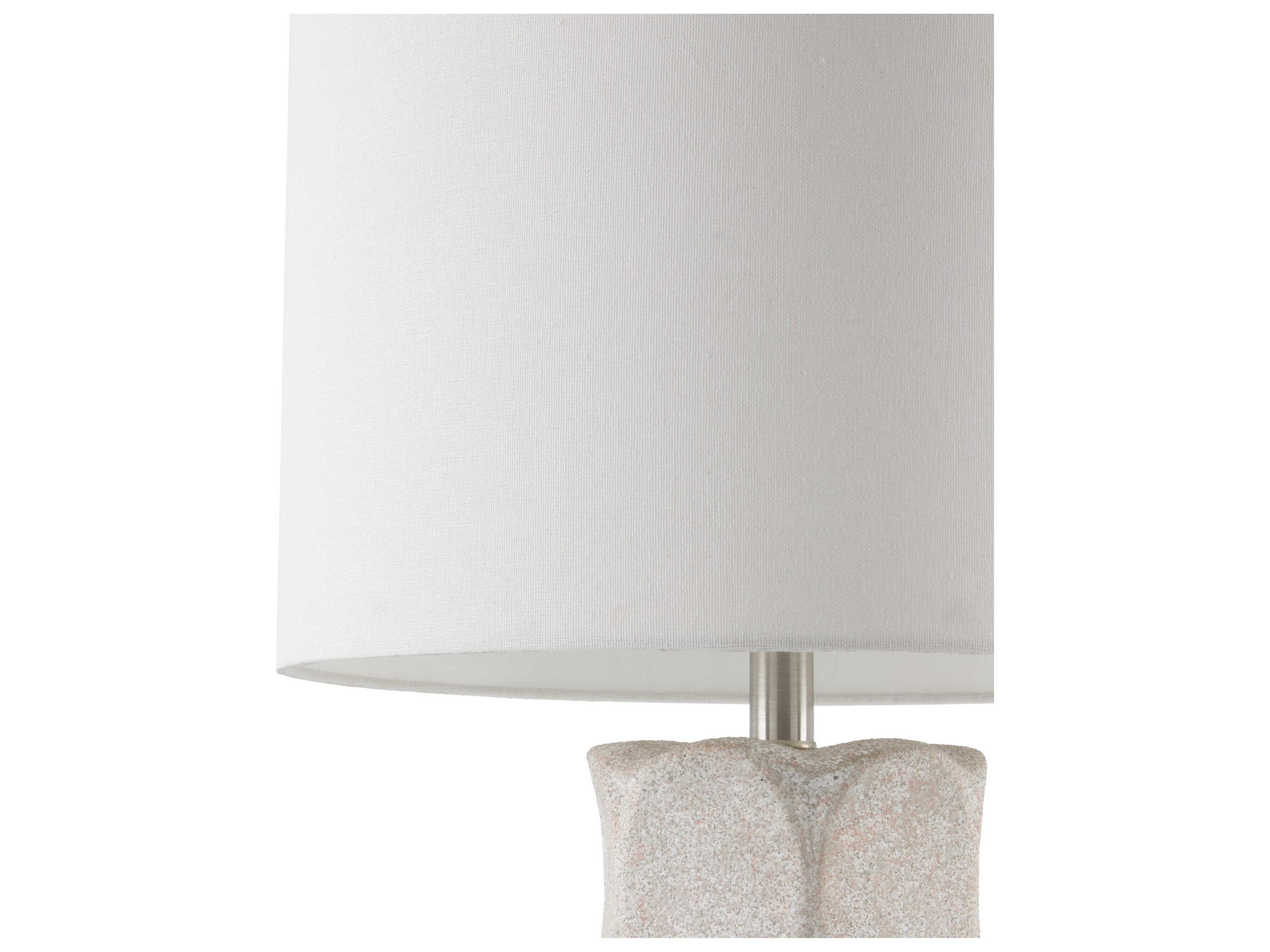 Surya Bimbila Gray White Linen Buffet Lamp