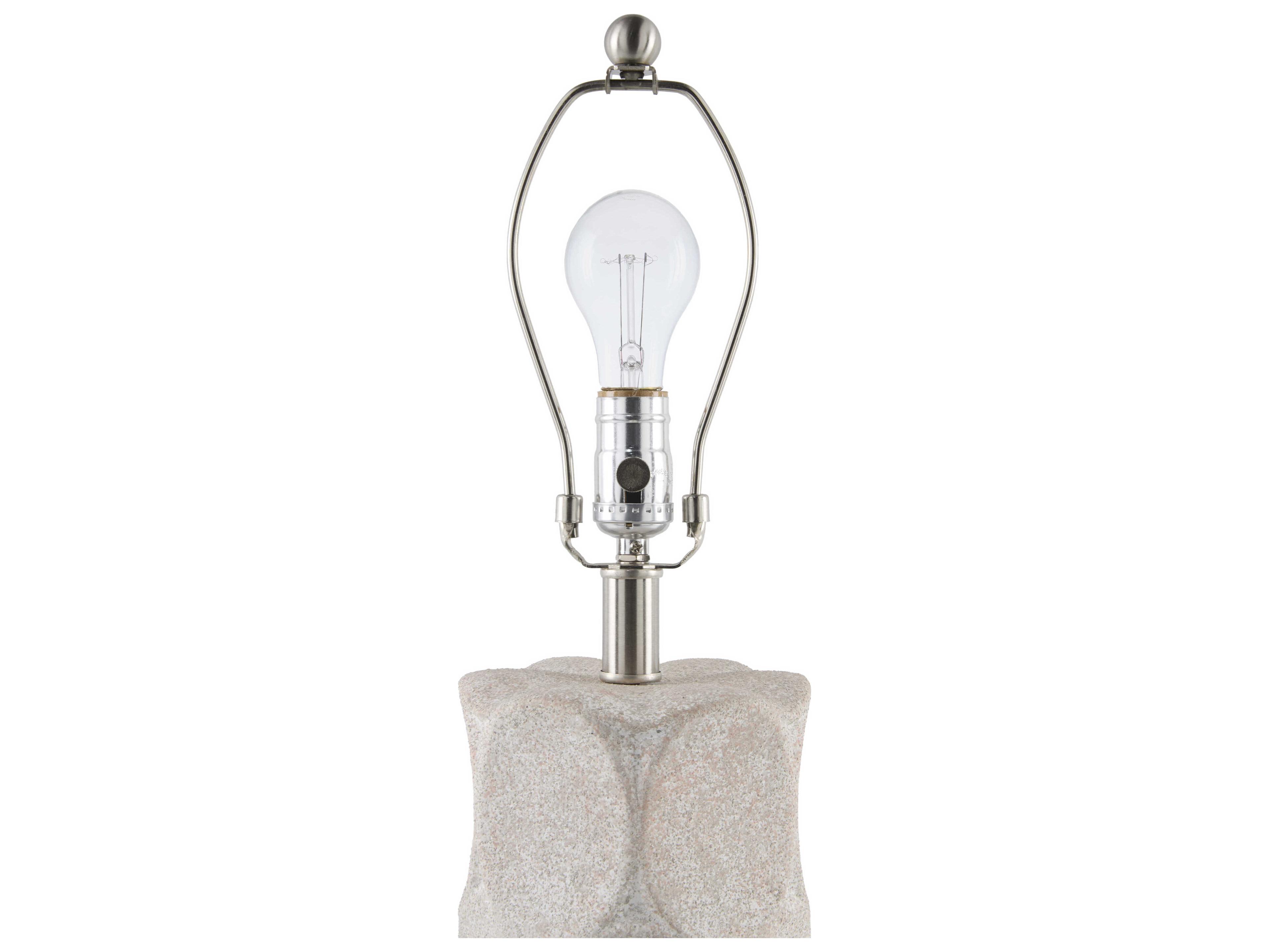 Surya Bimbila Gray White Linen Buffet Lamp