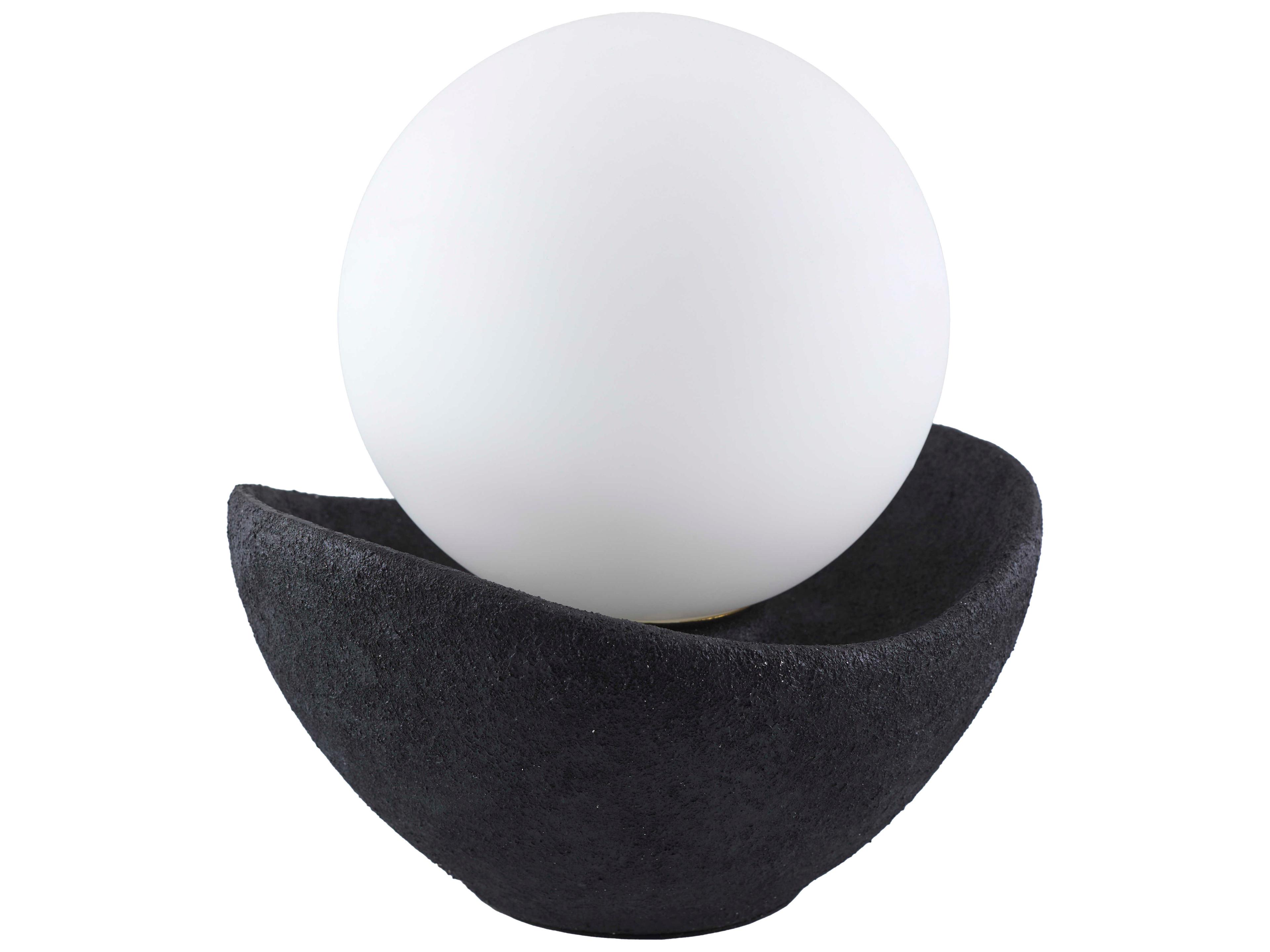 Surya Bocca Black White Glass Table Lamp