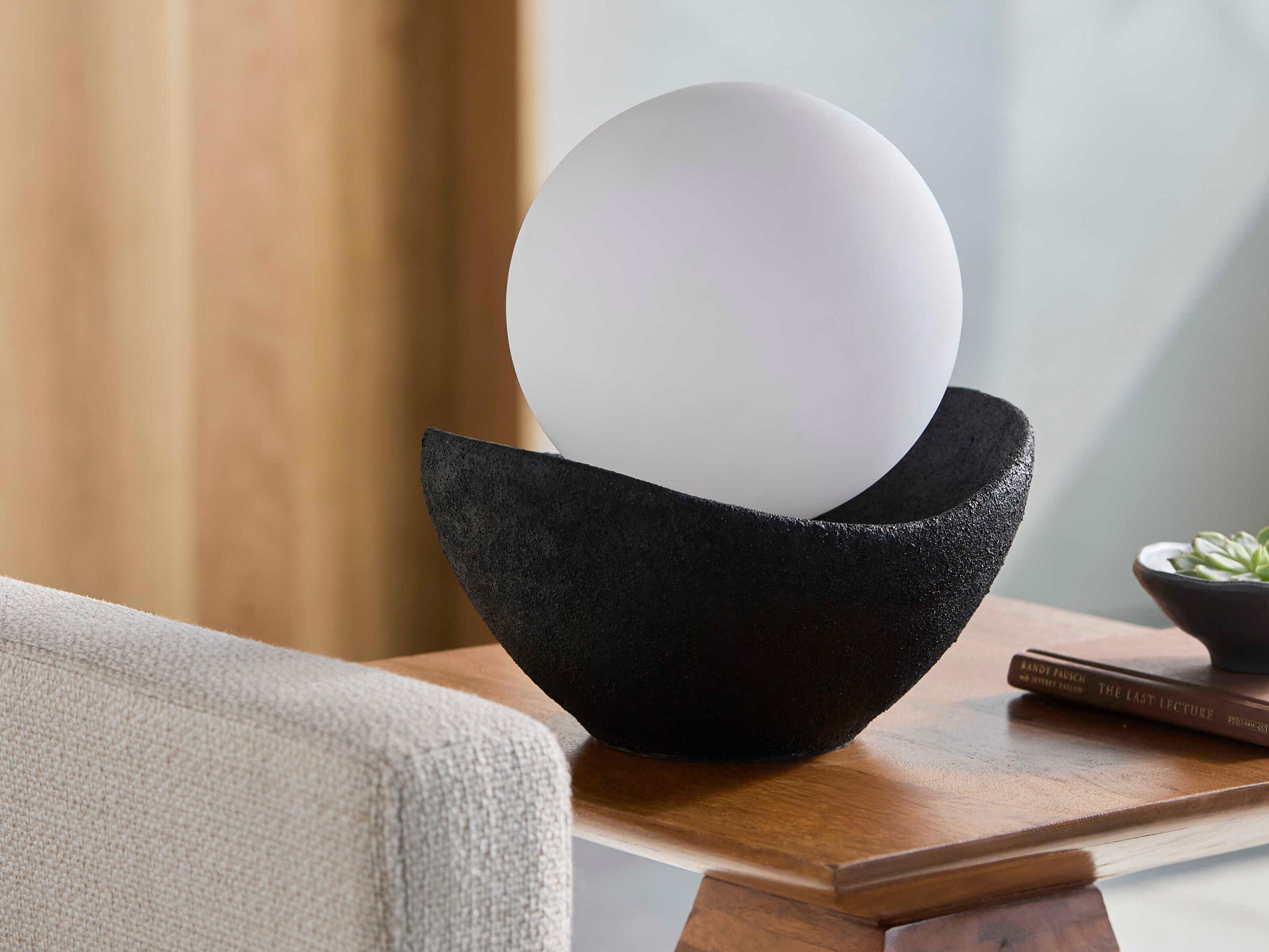 Surya Bocca Black White Glass Table Lamp