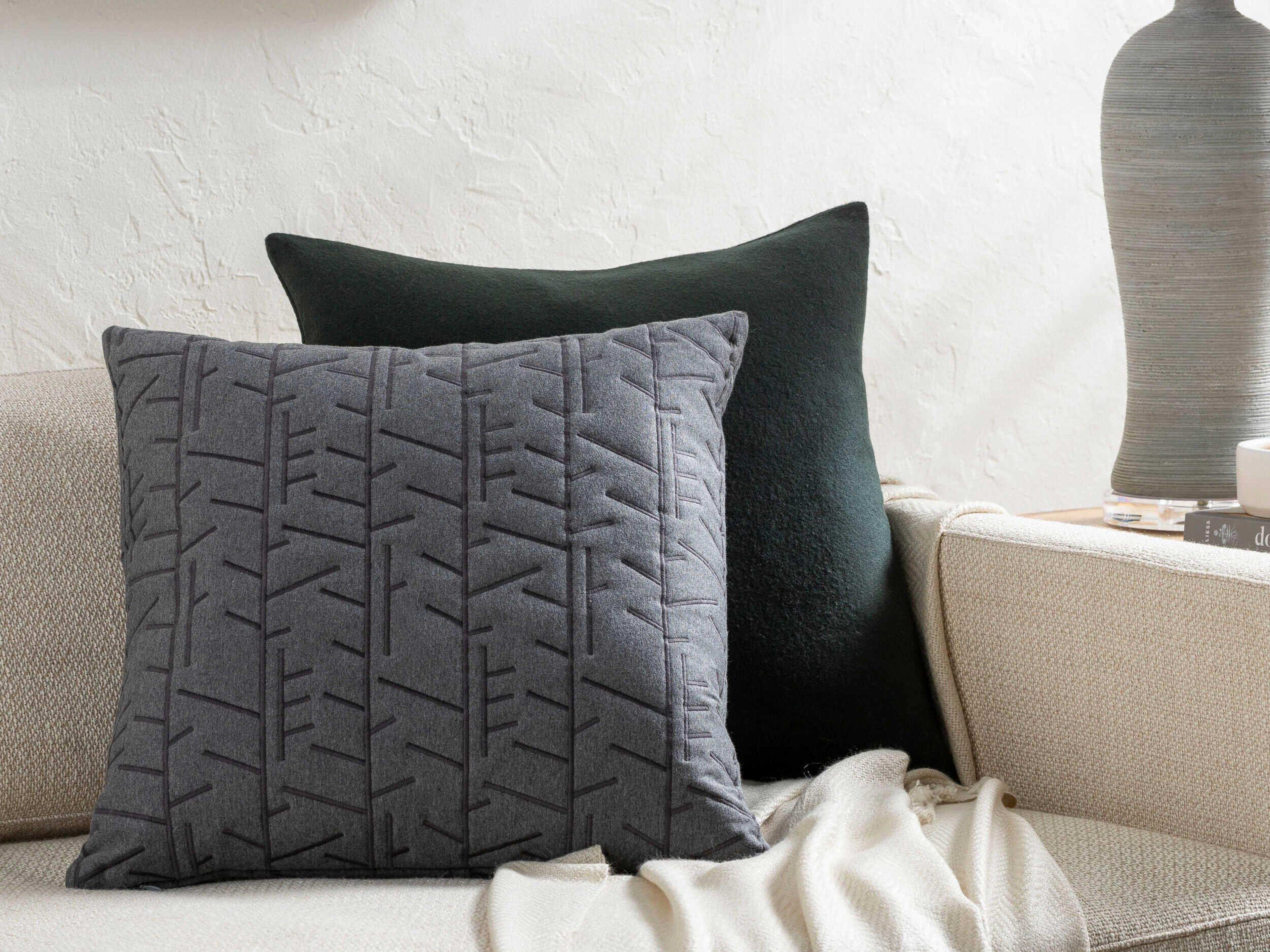 Surya Branched Charcoal Pillow