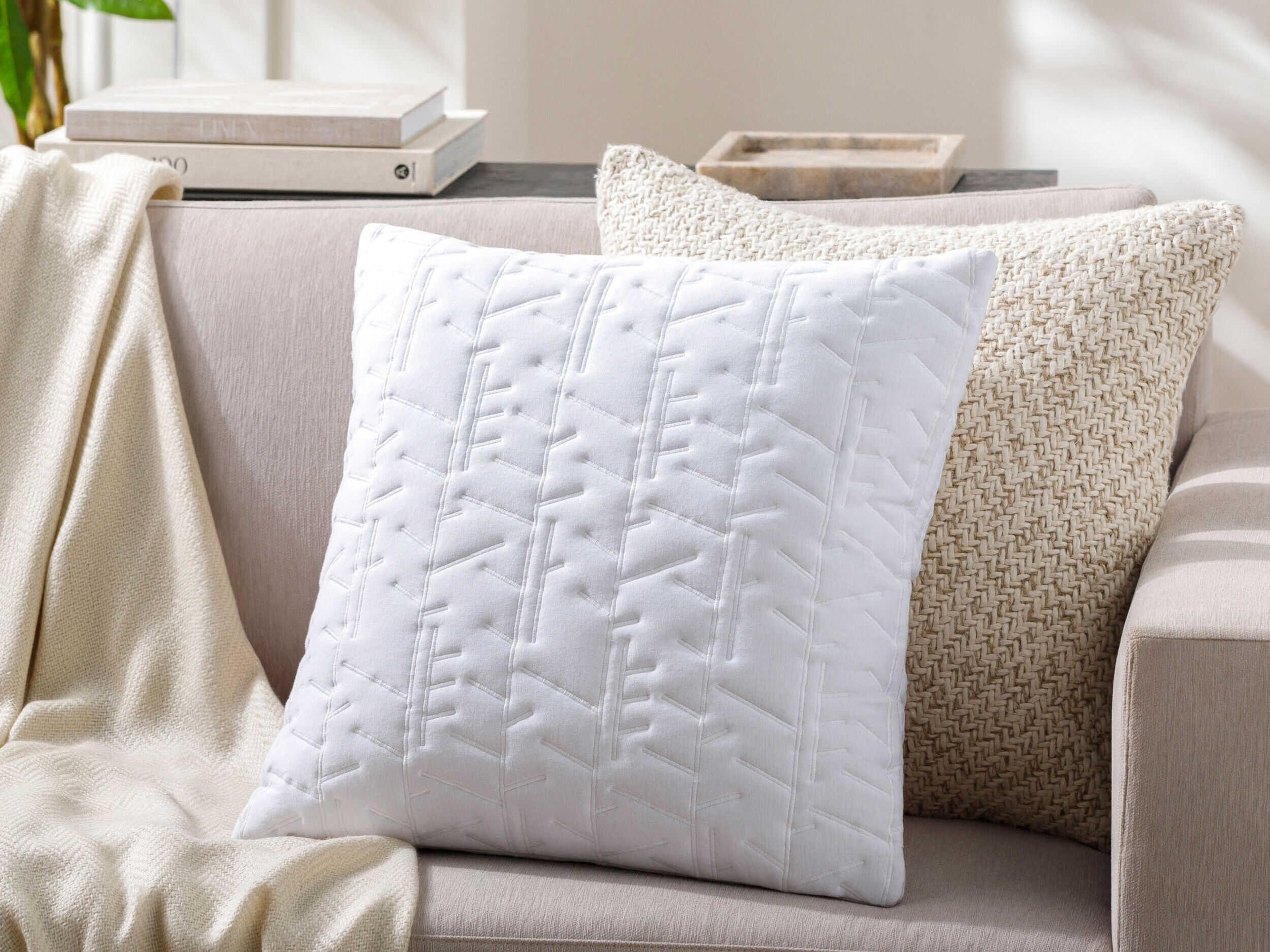 Surya Branched White Pillow