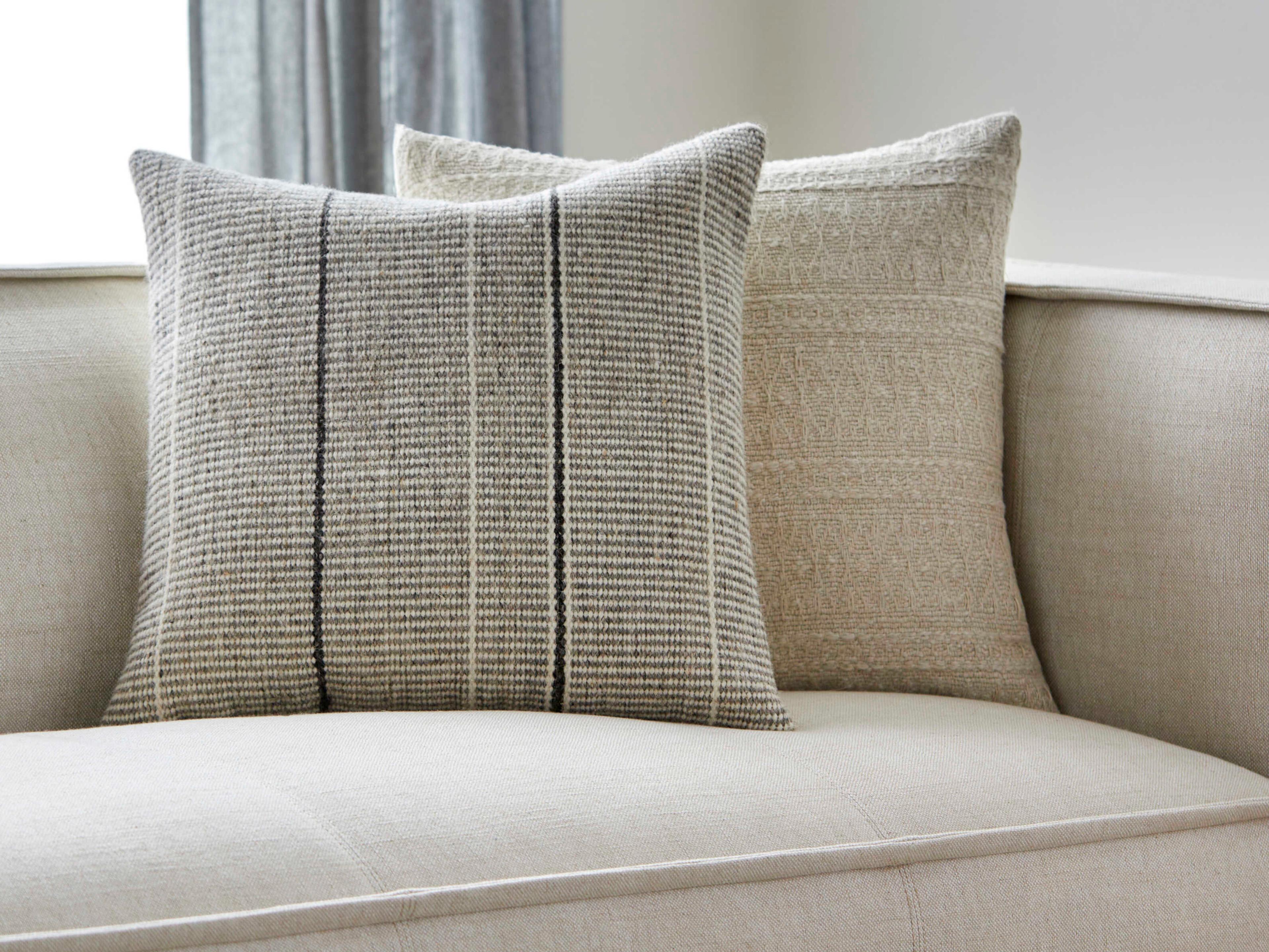 Surya Borderline Taupe Pillow