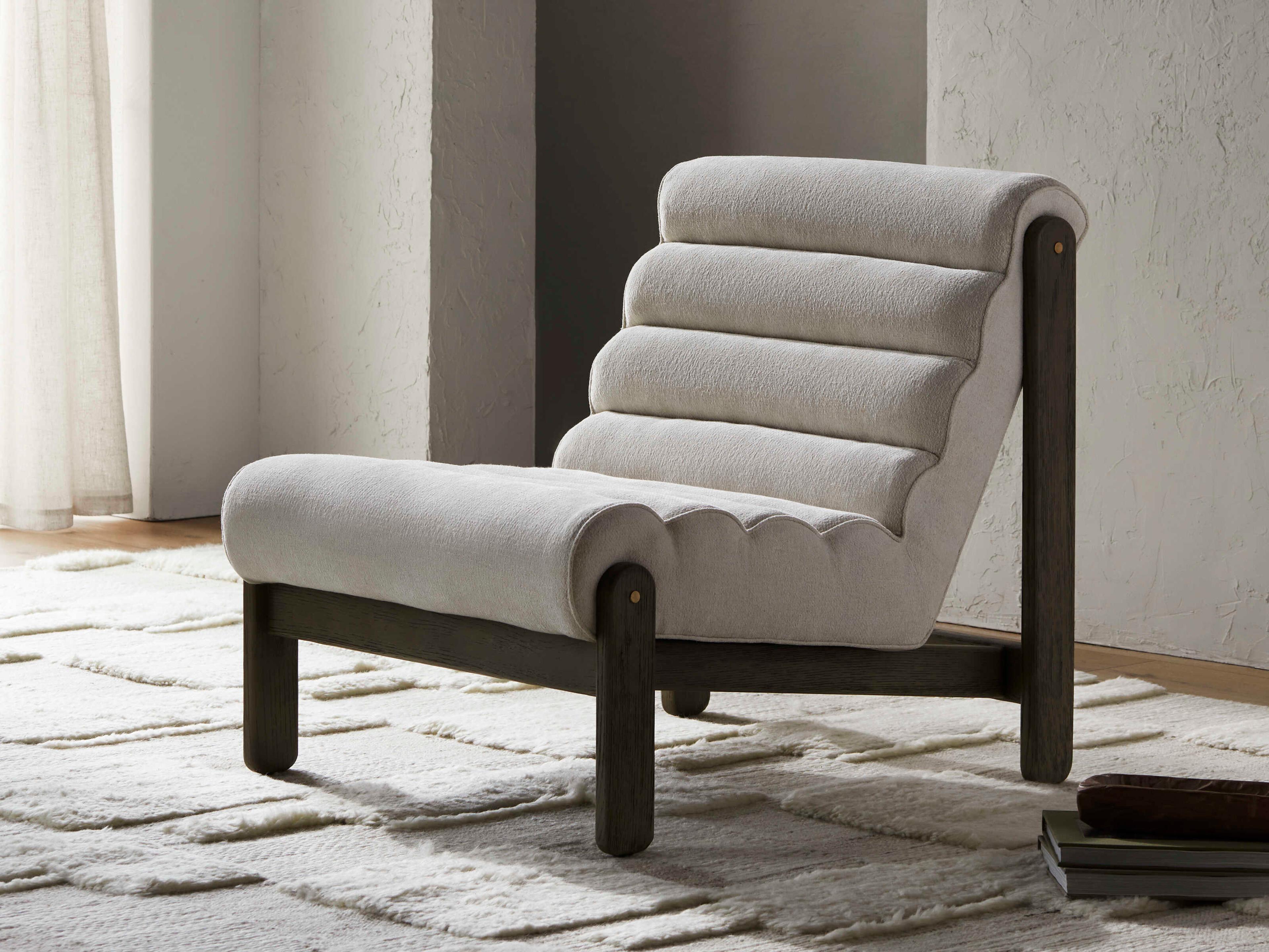 Surya Berland White Accent Chair 