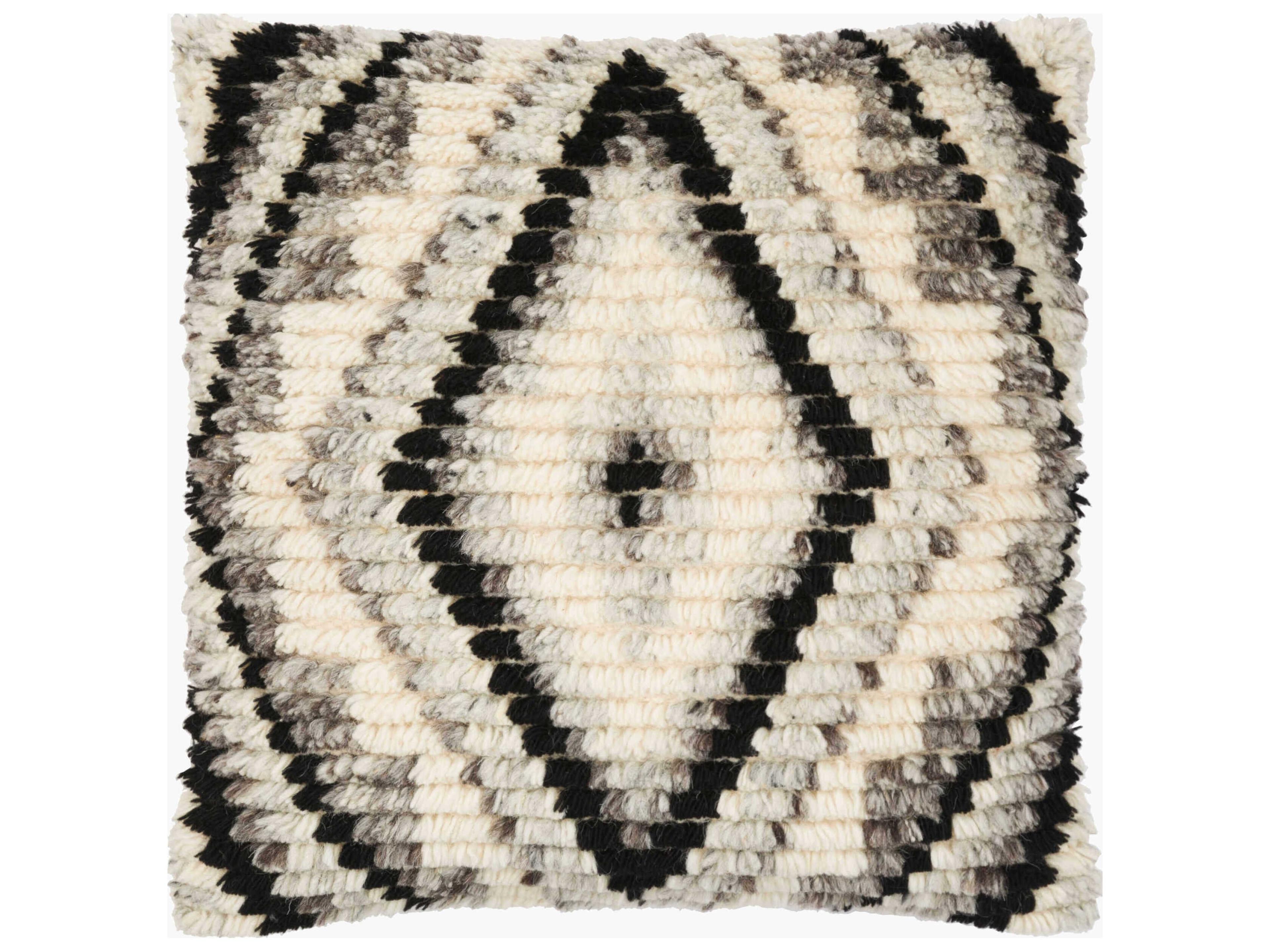 Benisouk Black / Light Beige / Gray Pillow