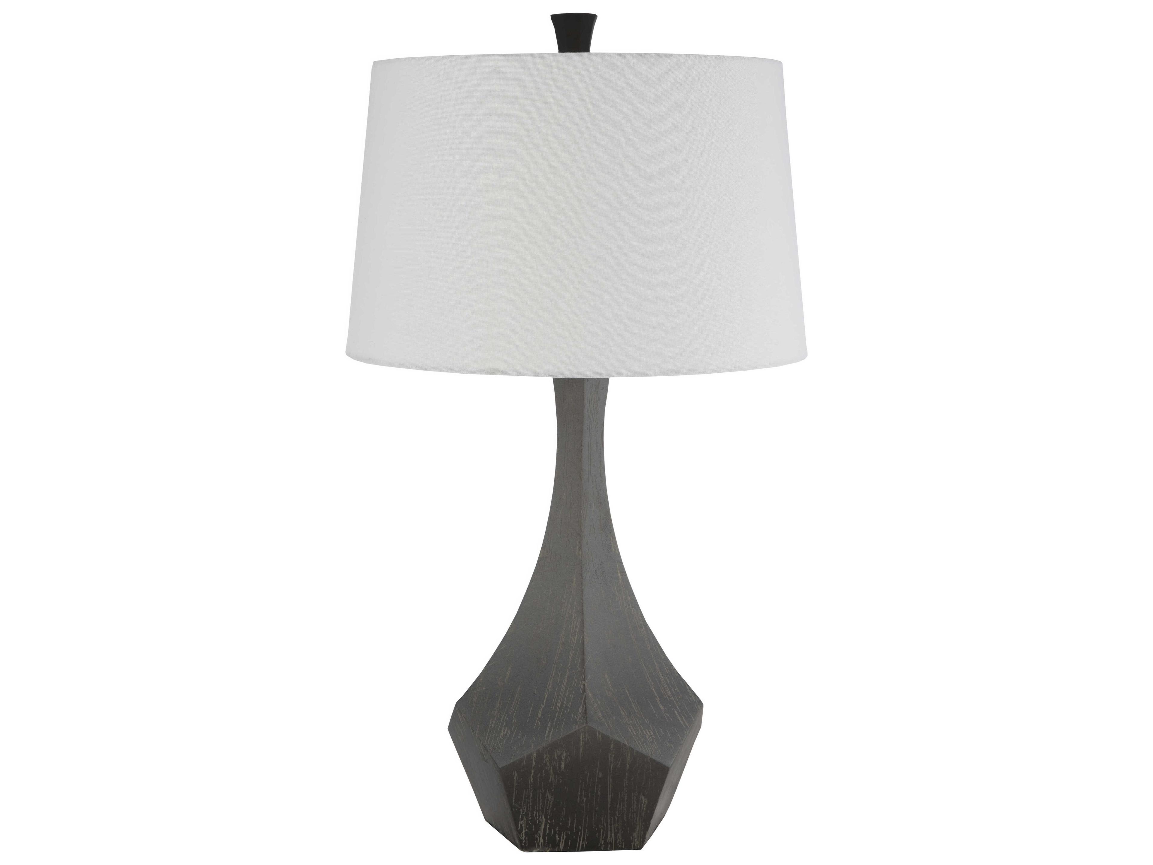 Surya Braelynn Charcoal Ivory White Linen Gray Buffet Lamp