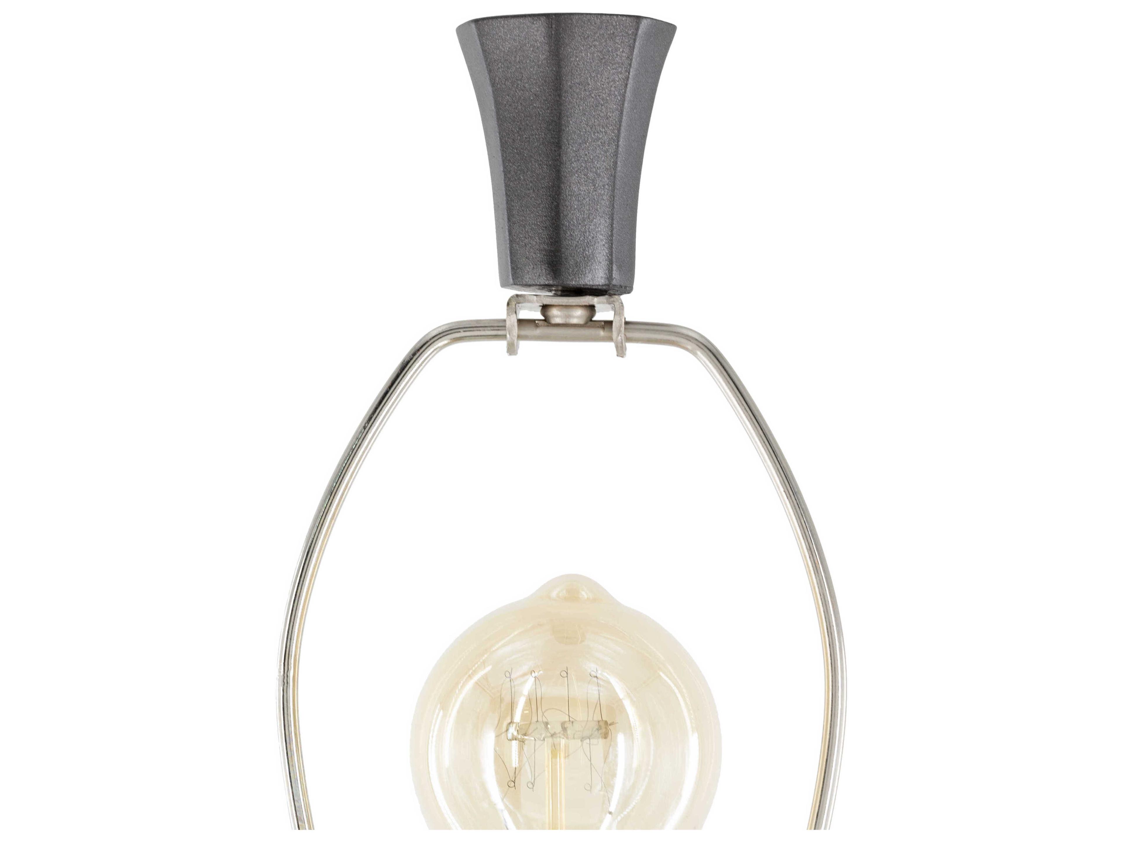 Surya Braelynn Charcoal Ivory White Linen Gray Buffet Lamp