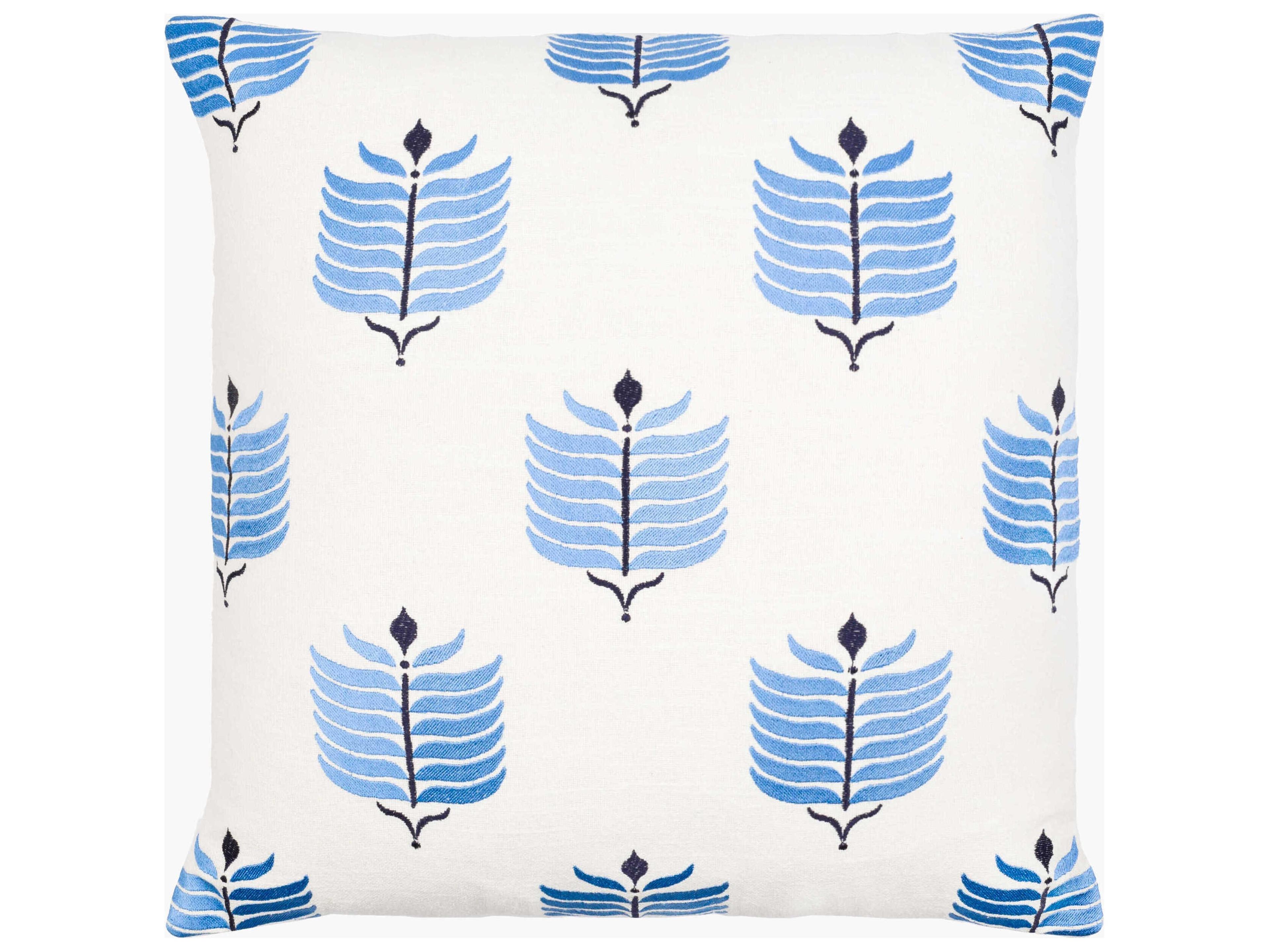 Bicheno Ivory / Sky Blue / Ink Blue Pillow