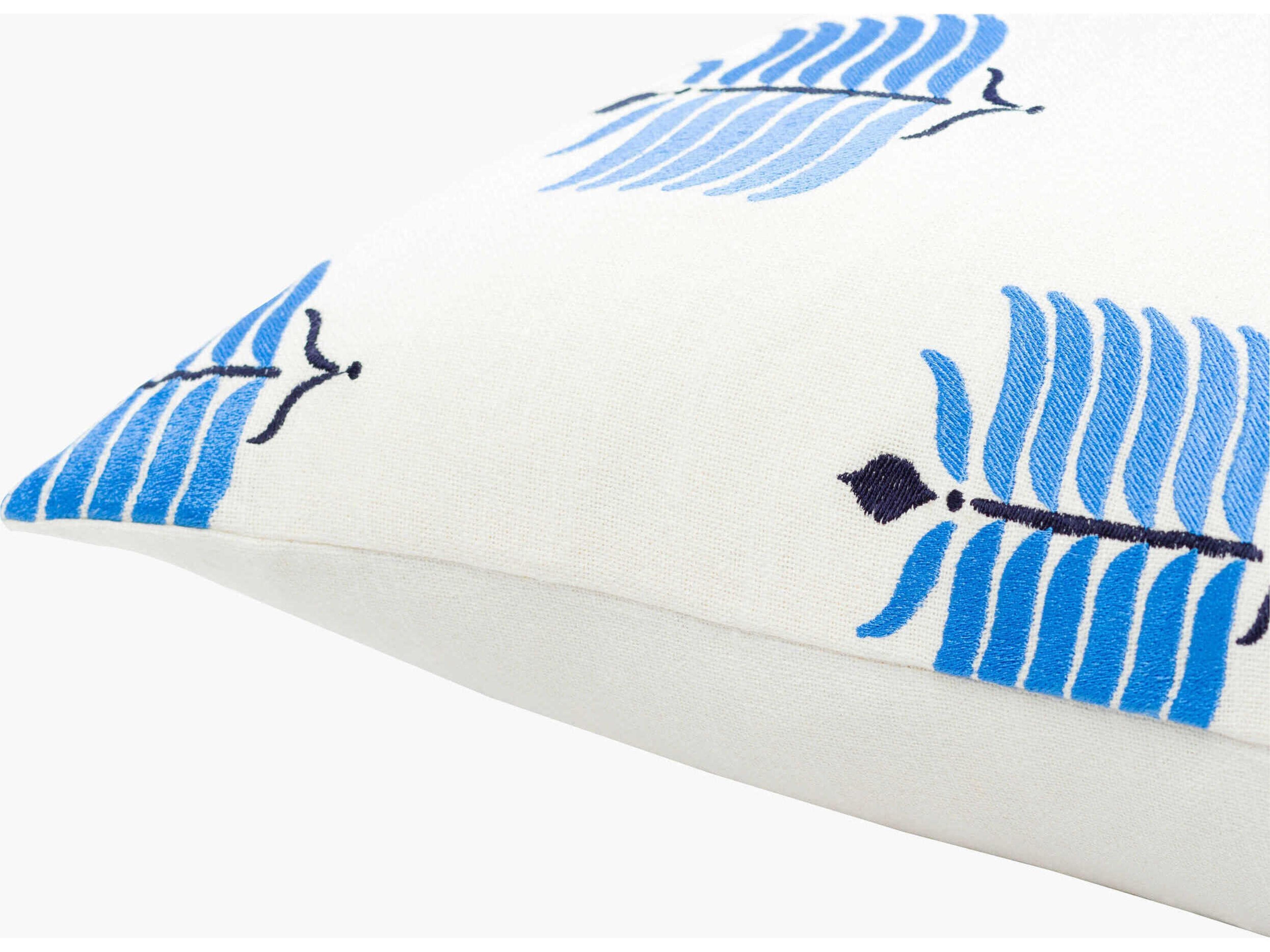 Surya Bicheno Ivory / Sky Blue / Ink Blue Pillow