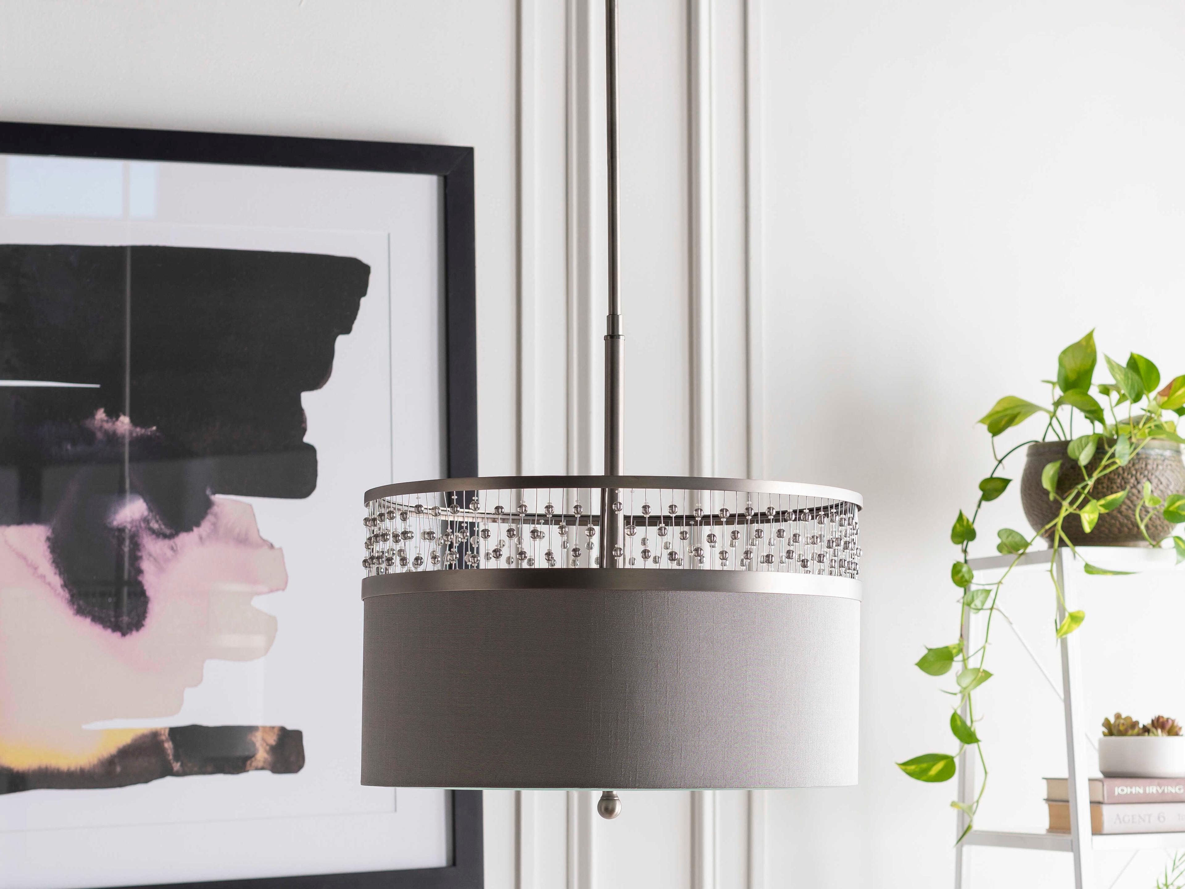 Surya Bijou 3-Light Metallic Nickel Pendant