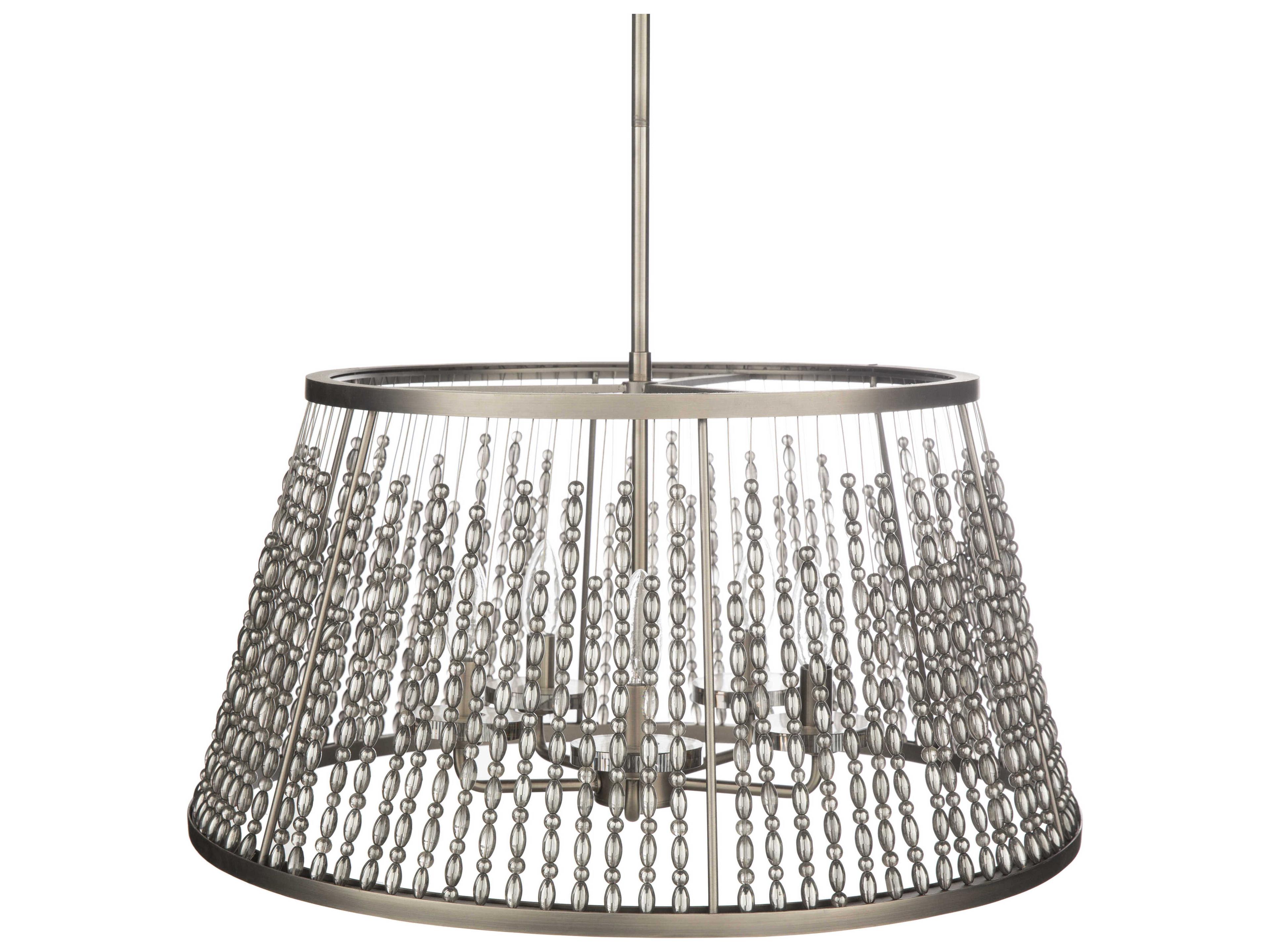 Surya Bijou 5-Light Metallic Nickel Pendant