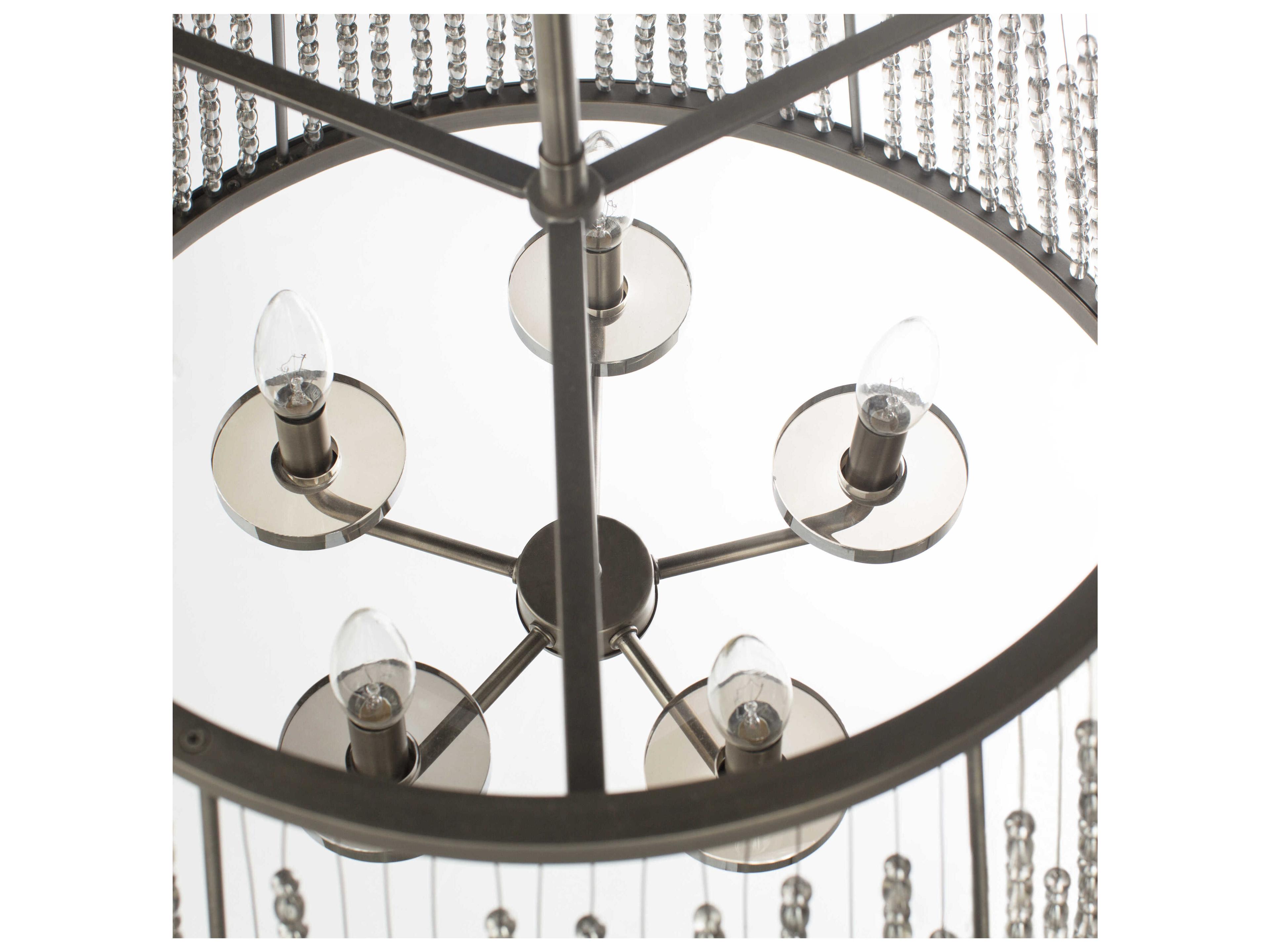 Surya Bijou 5-Light Metallic Nickel Pendant