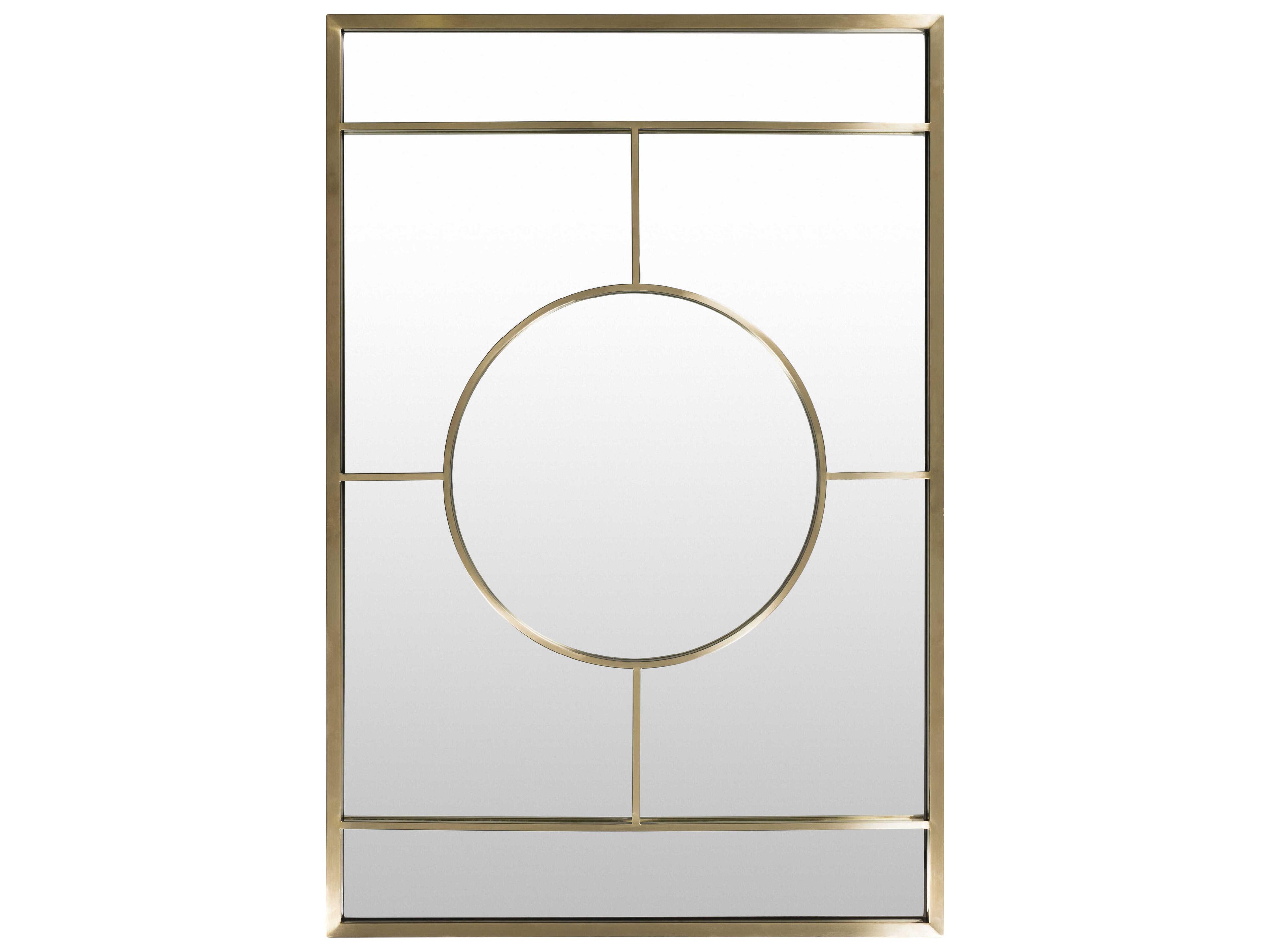 Surya Beckett Gold Rectangular Wall Mirror