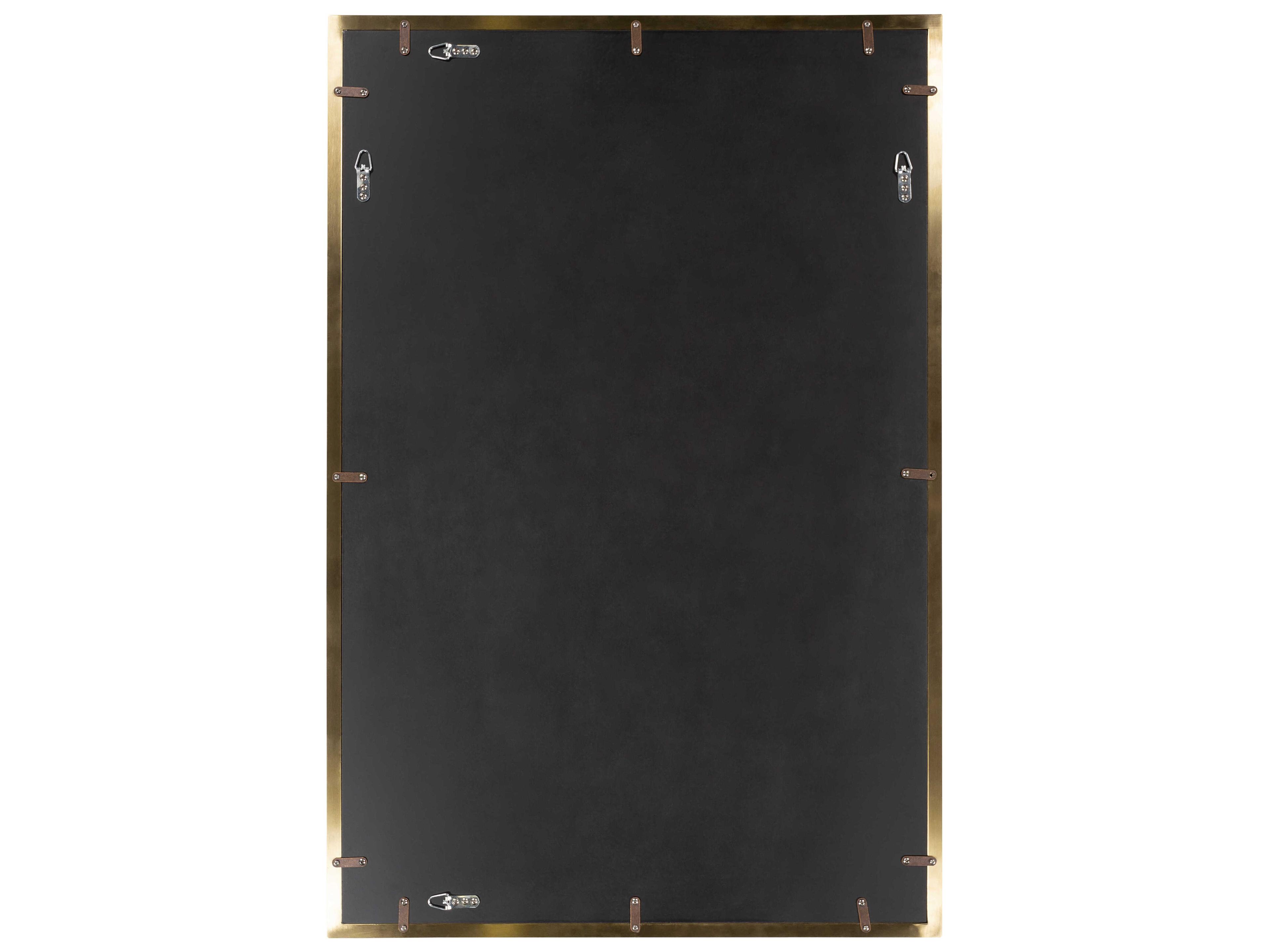 Surya Beckett Gold Rectangular Wall Mirror