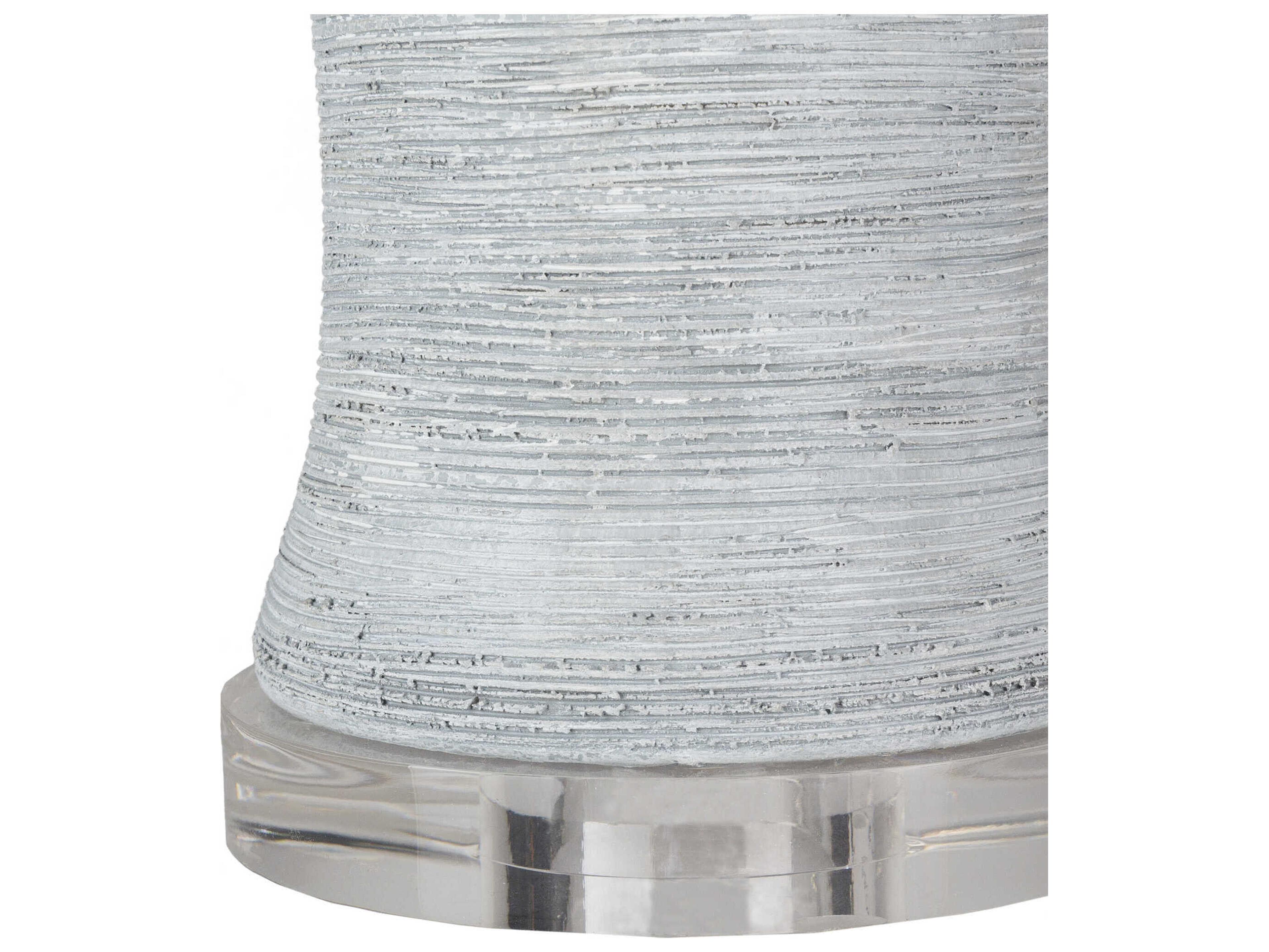 Surya Blaine Light Gray White Linen Buffet Lamp