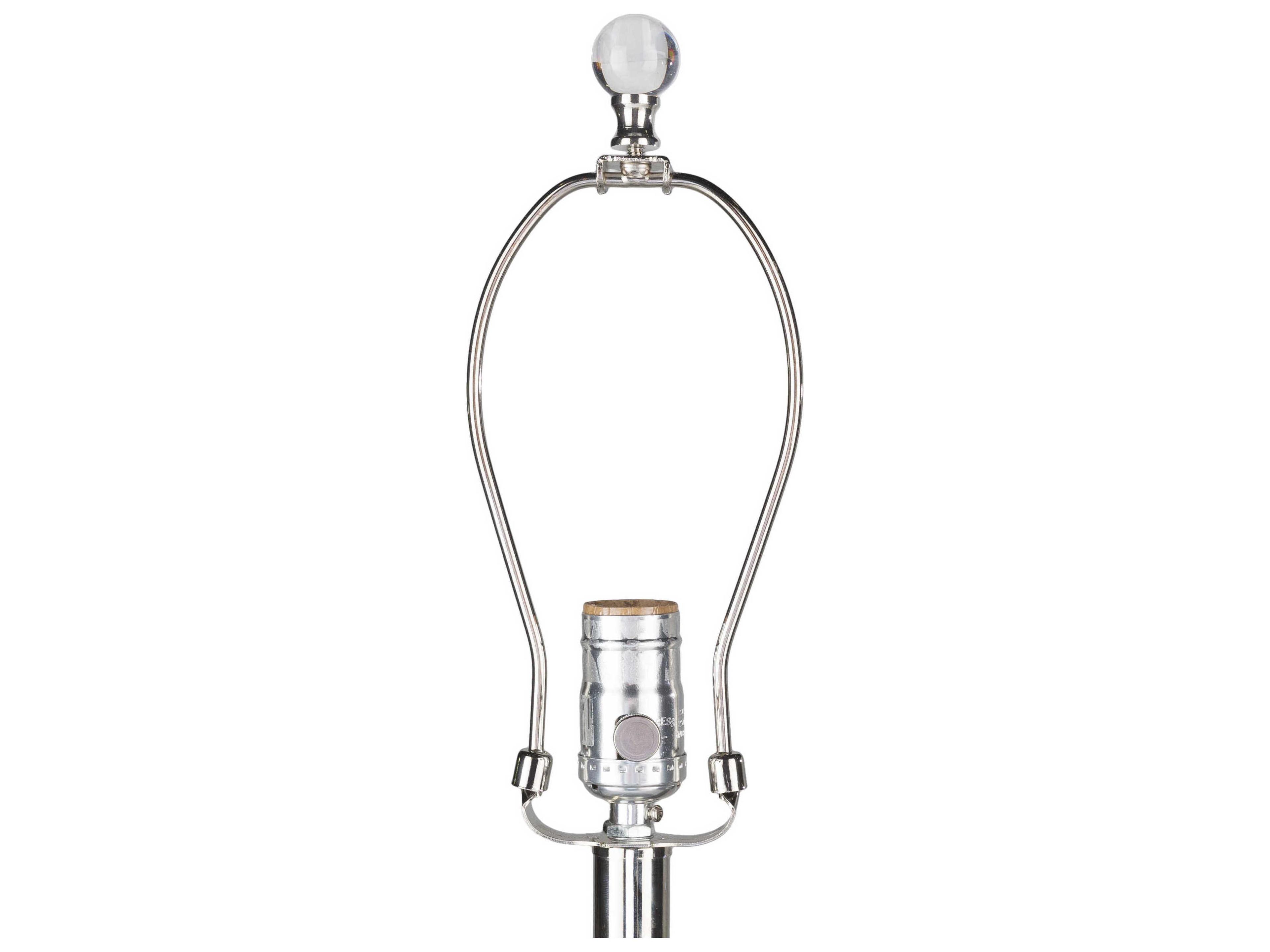 Surya Blaine Light Gray White Linen Buffet Lamp