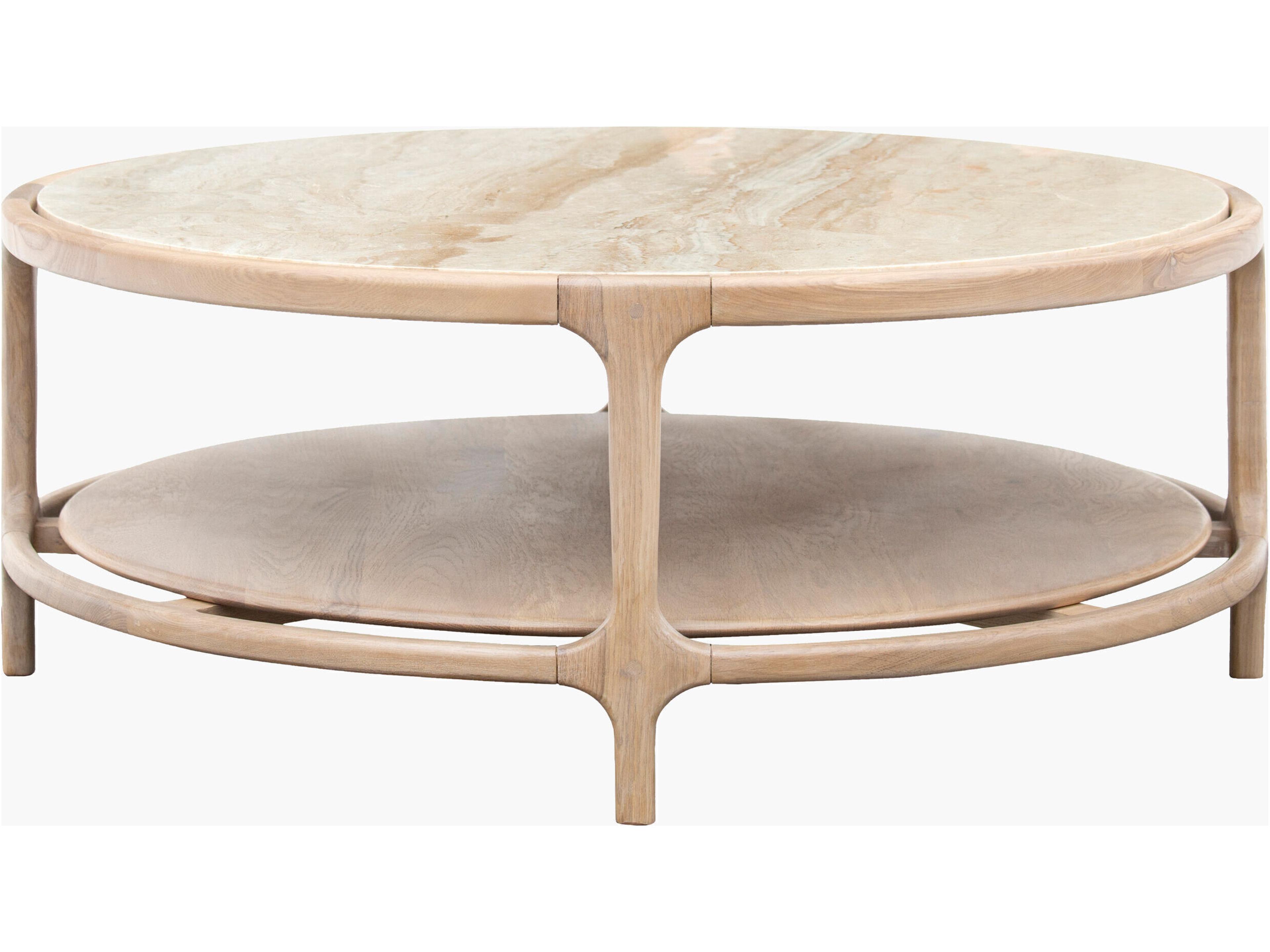 Becki Owens Eve Round Marble Beige Coffee Table