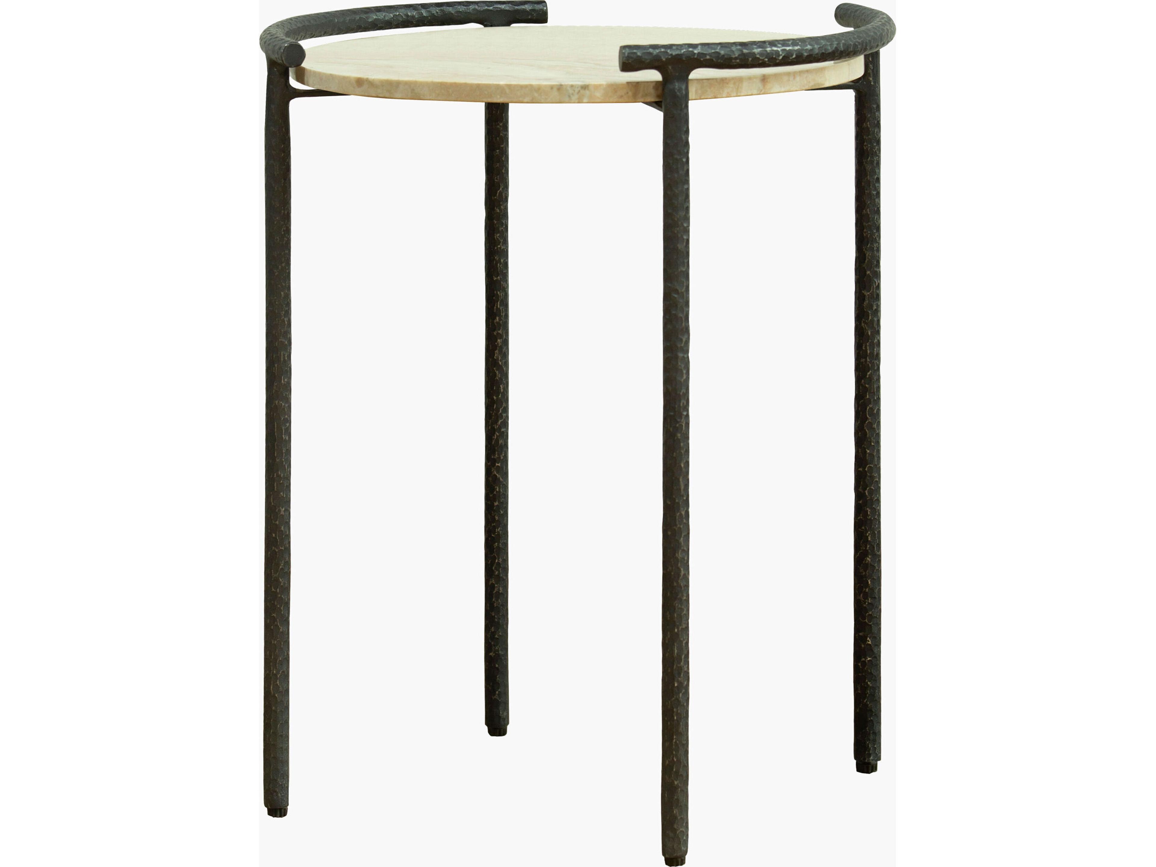 Becki Owens Ojai Round Marble Cream End Table