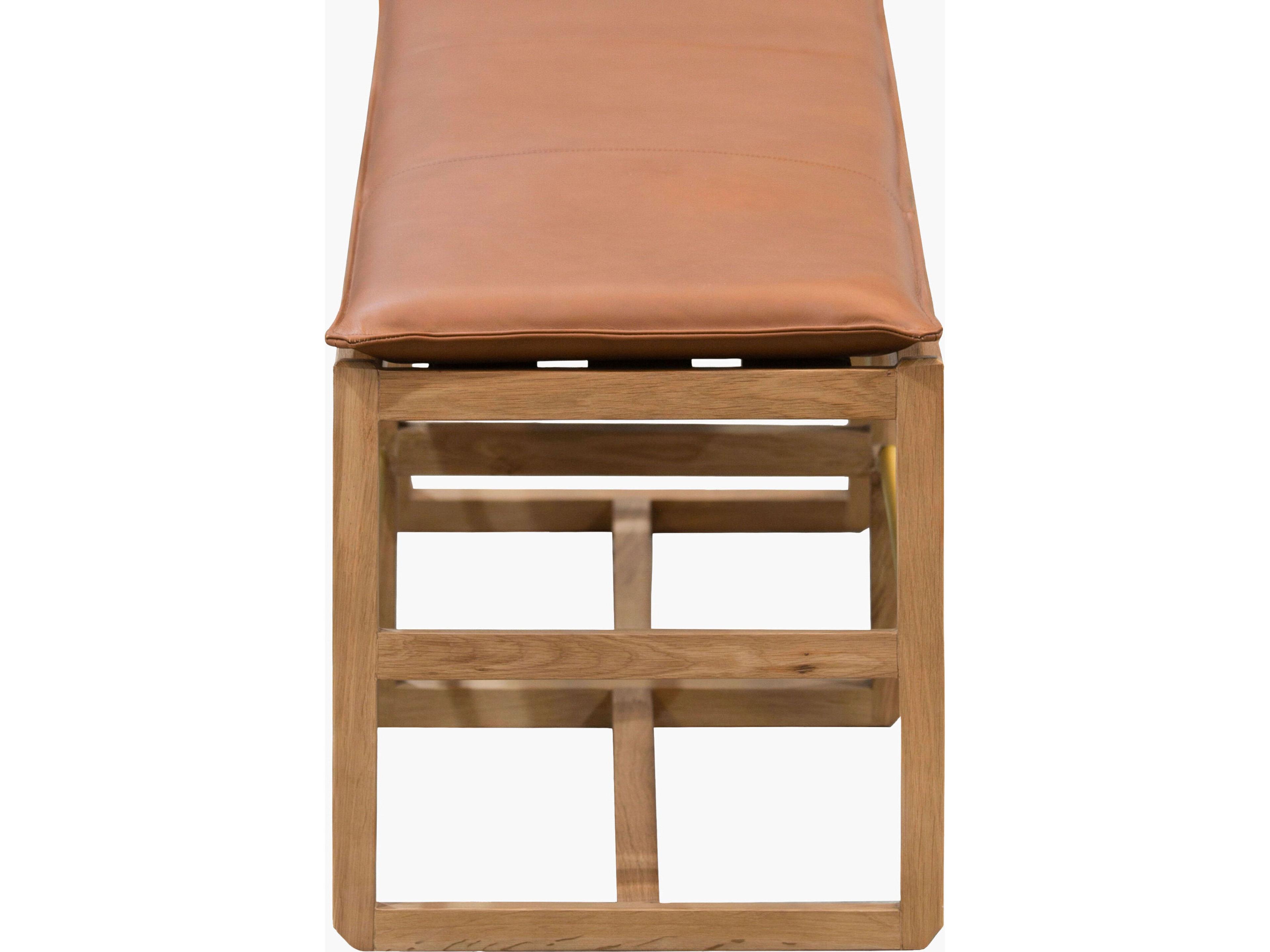 Surya Becki Owens Richie Beige Metallic Brass Leather Accent Bench