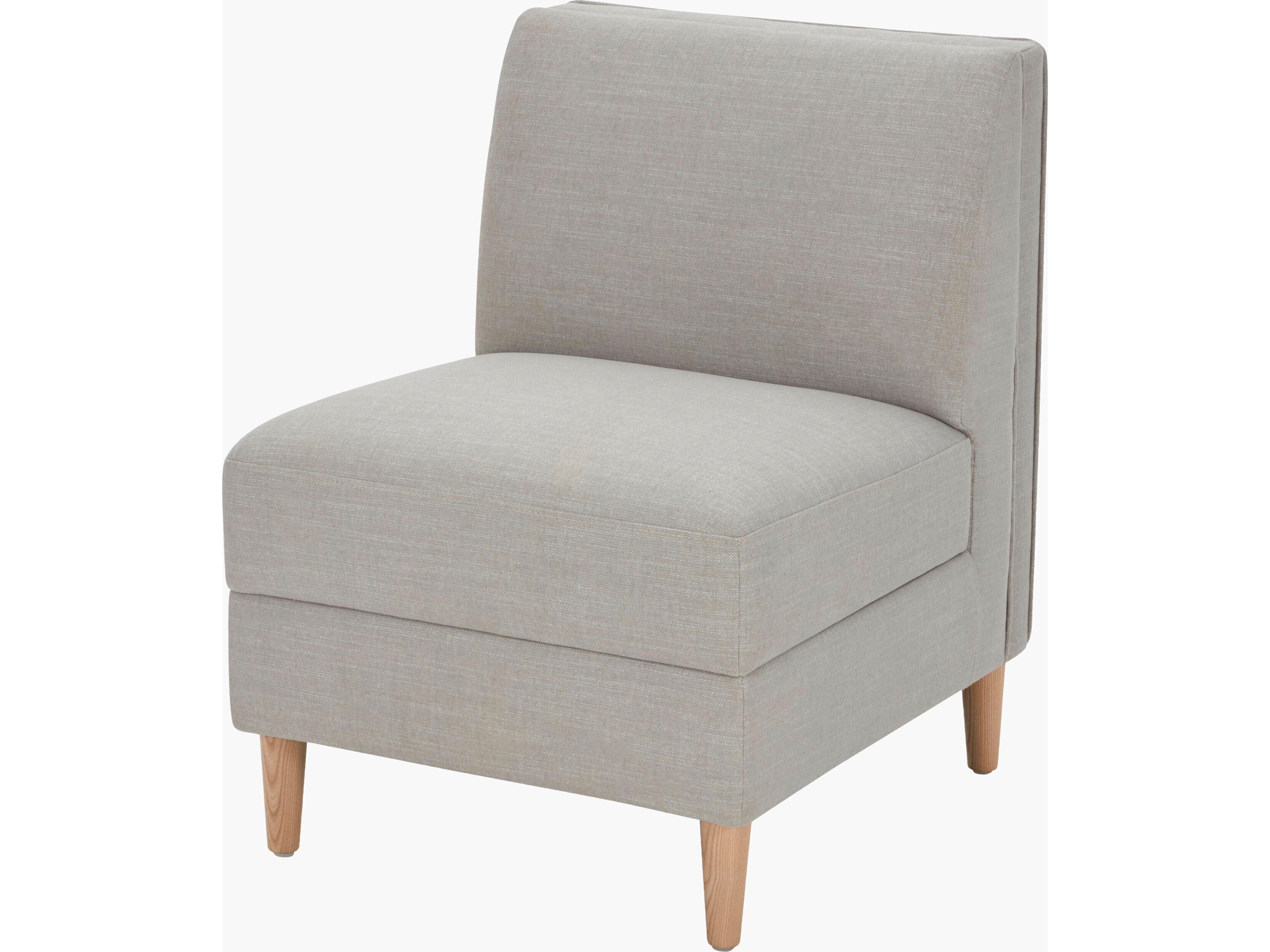 Becki Owens Stinson Ash Wood Gray Upholstered Armless Dining Chair