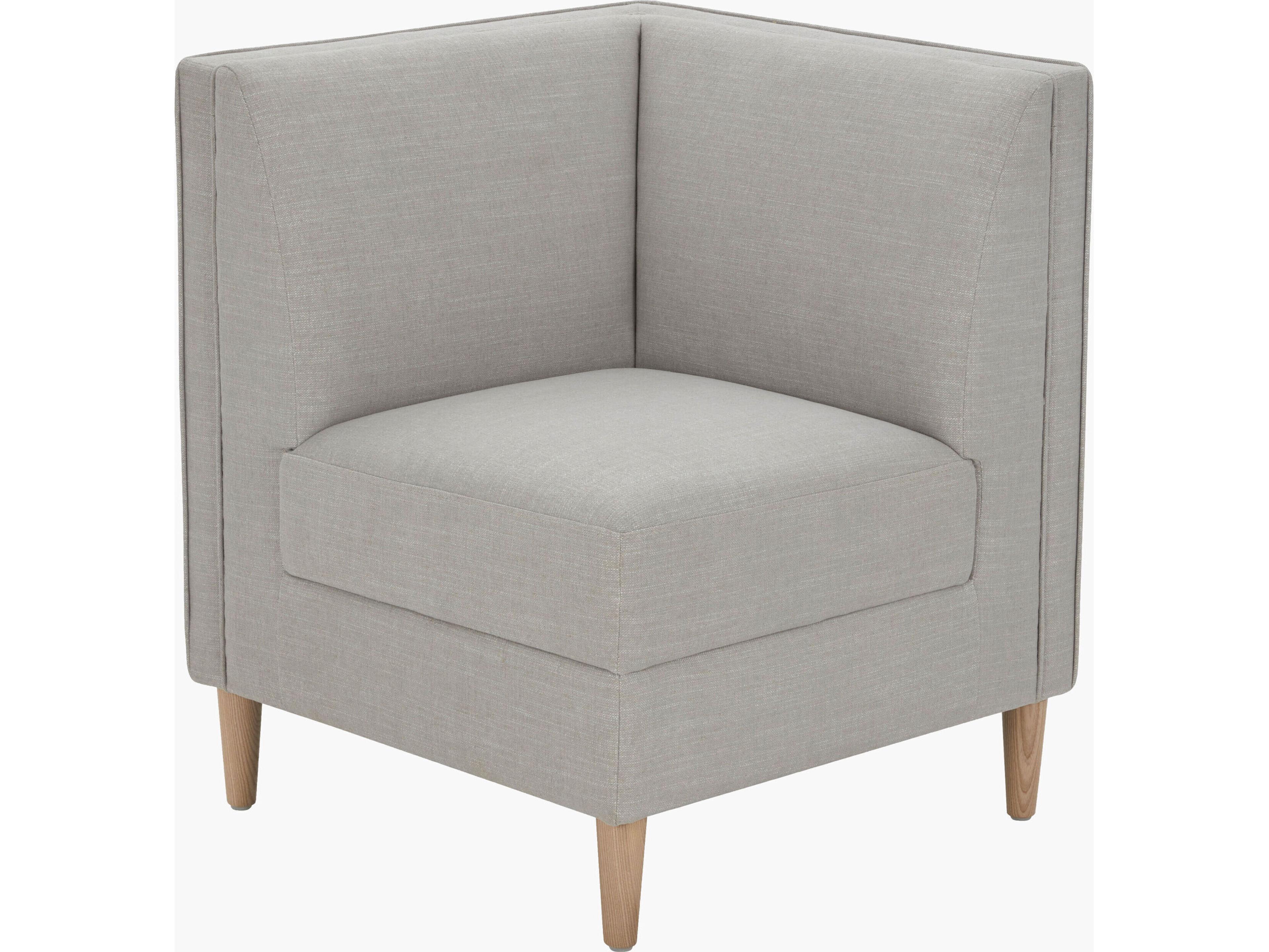 Becki Owens Stinson Ash Wood Gray Upholstered Armless Dining Chair