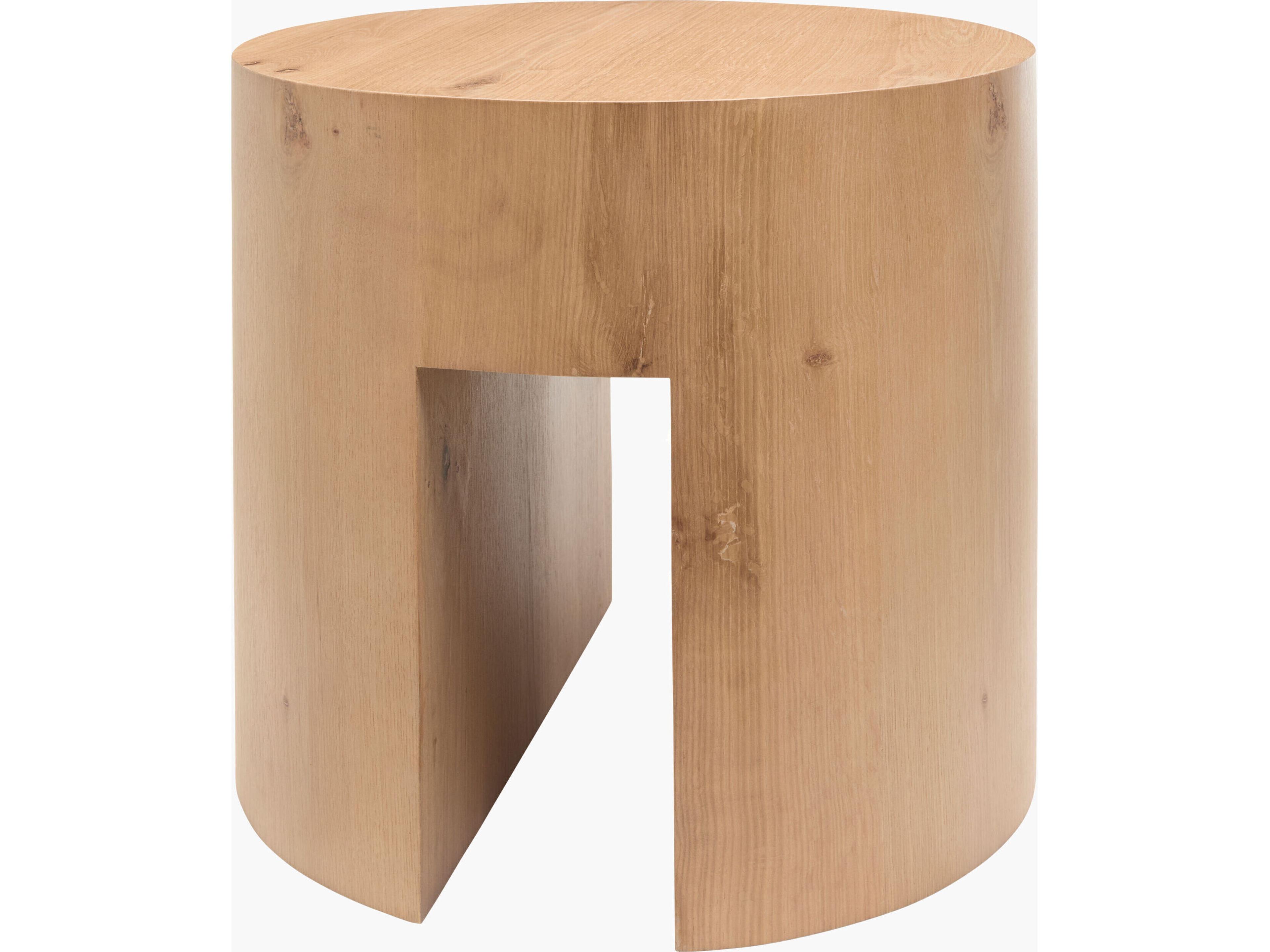 Becki Owens Whitly Round Wood Brown End Table