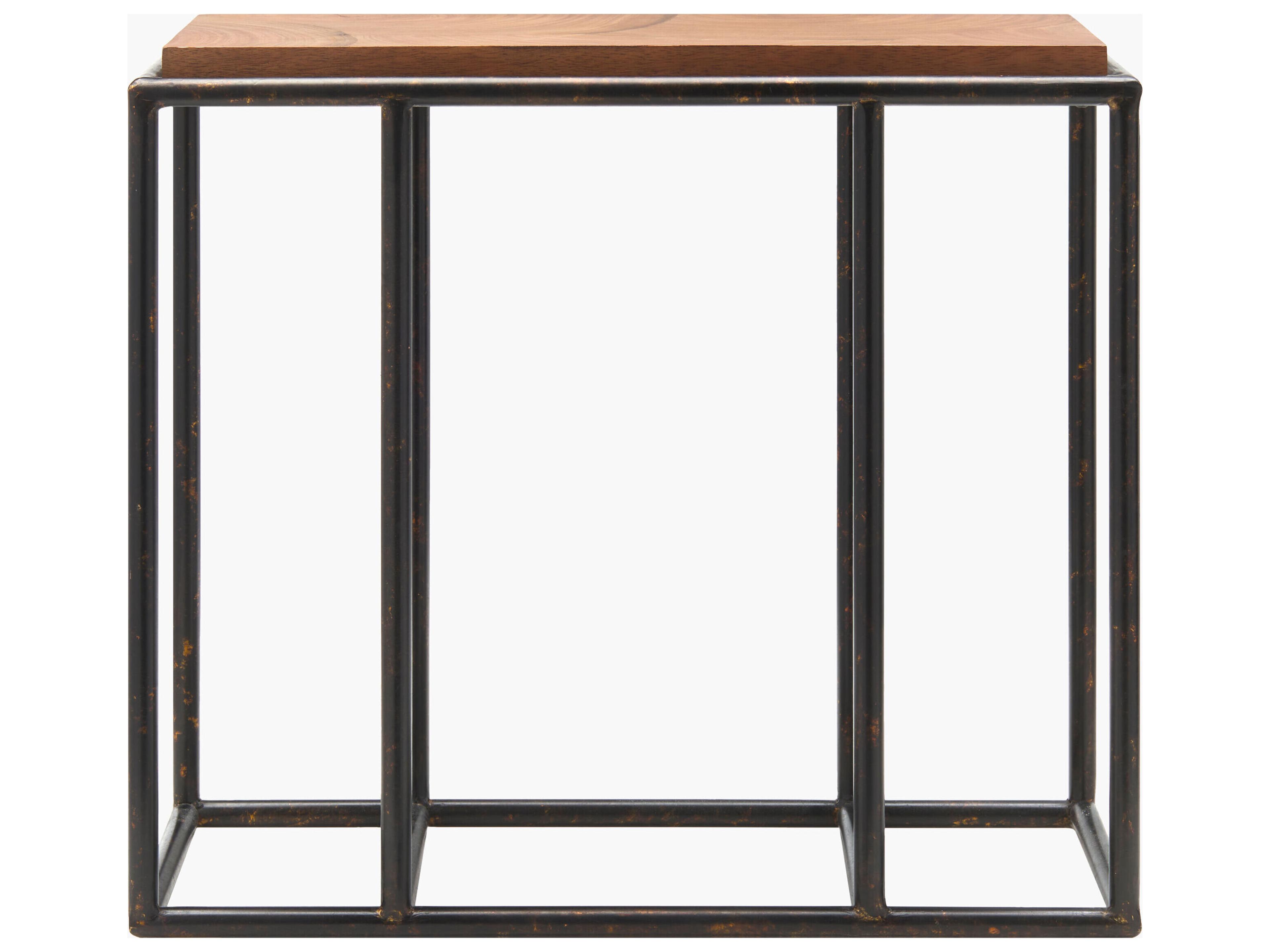 Surya Brax Rectangular Wood Brown Black End Table
