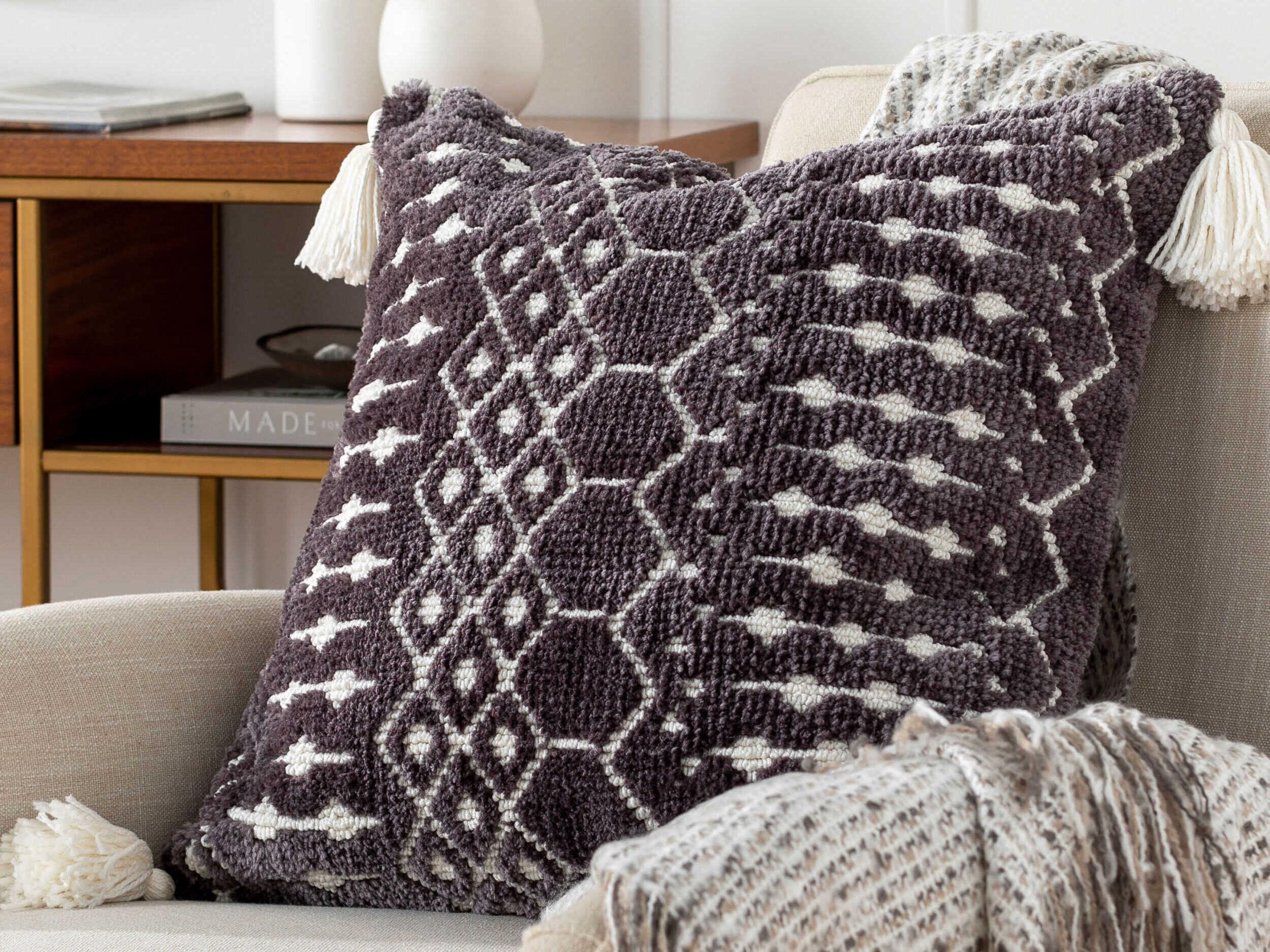 Surya Braith Gray / Cream Pillow