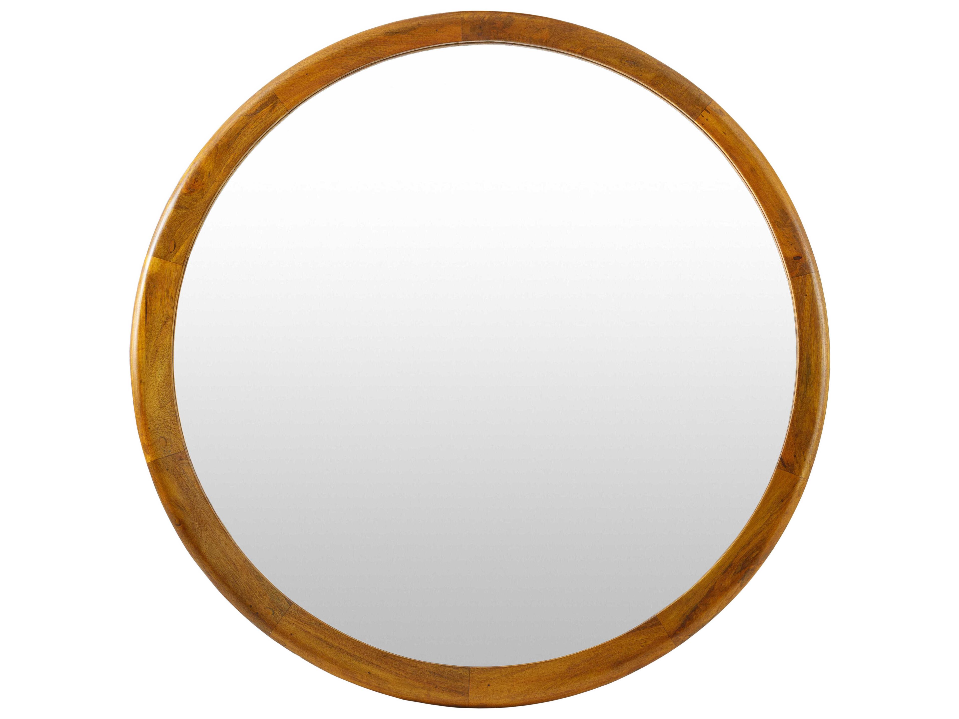 Brisbane Brown Round Wall Mirror