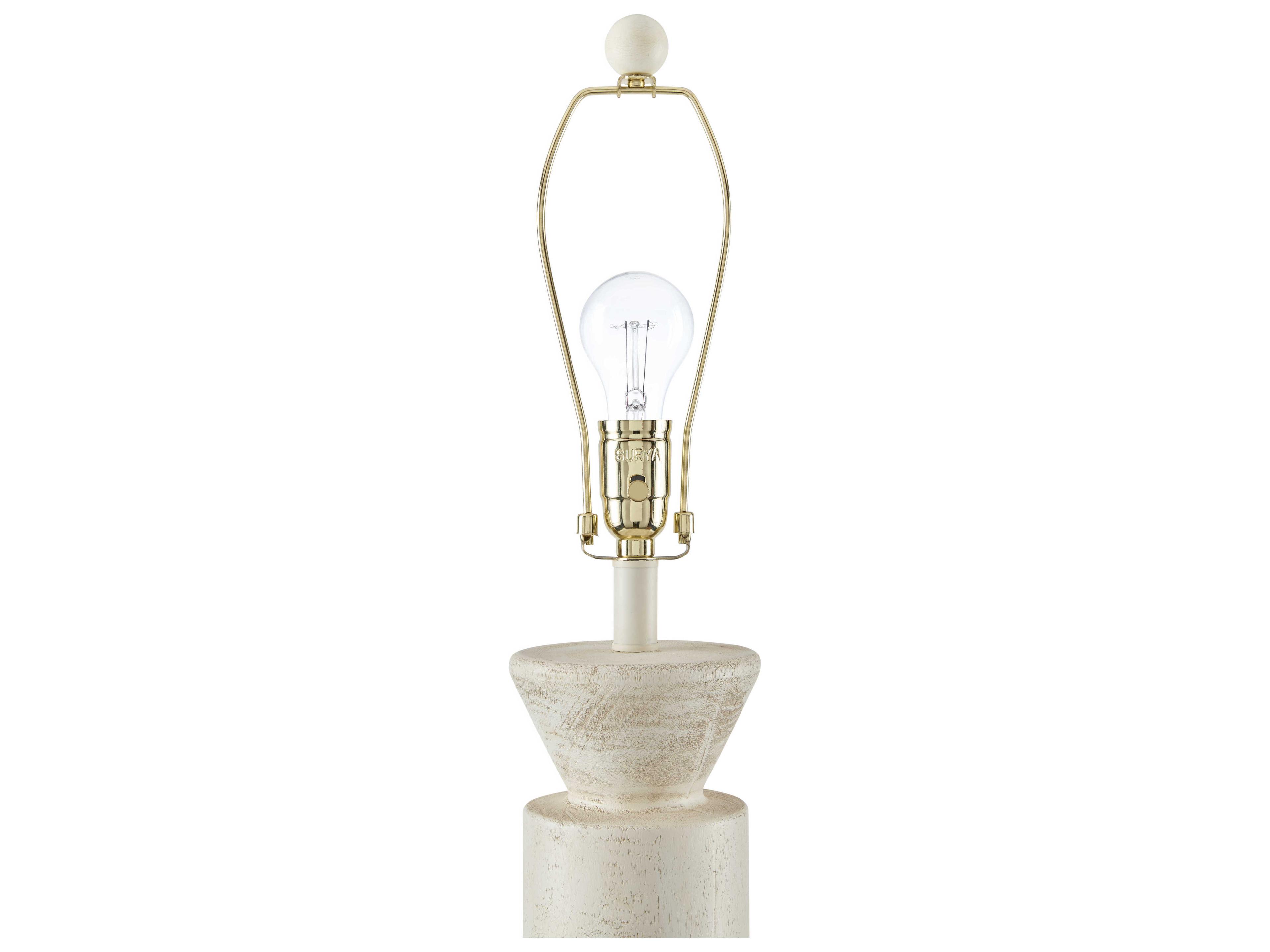 Surya Berekua White Brown Rattan Floor Lamp