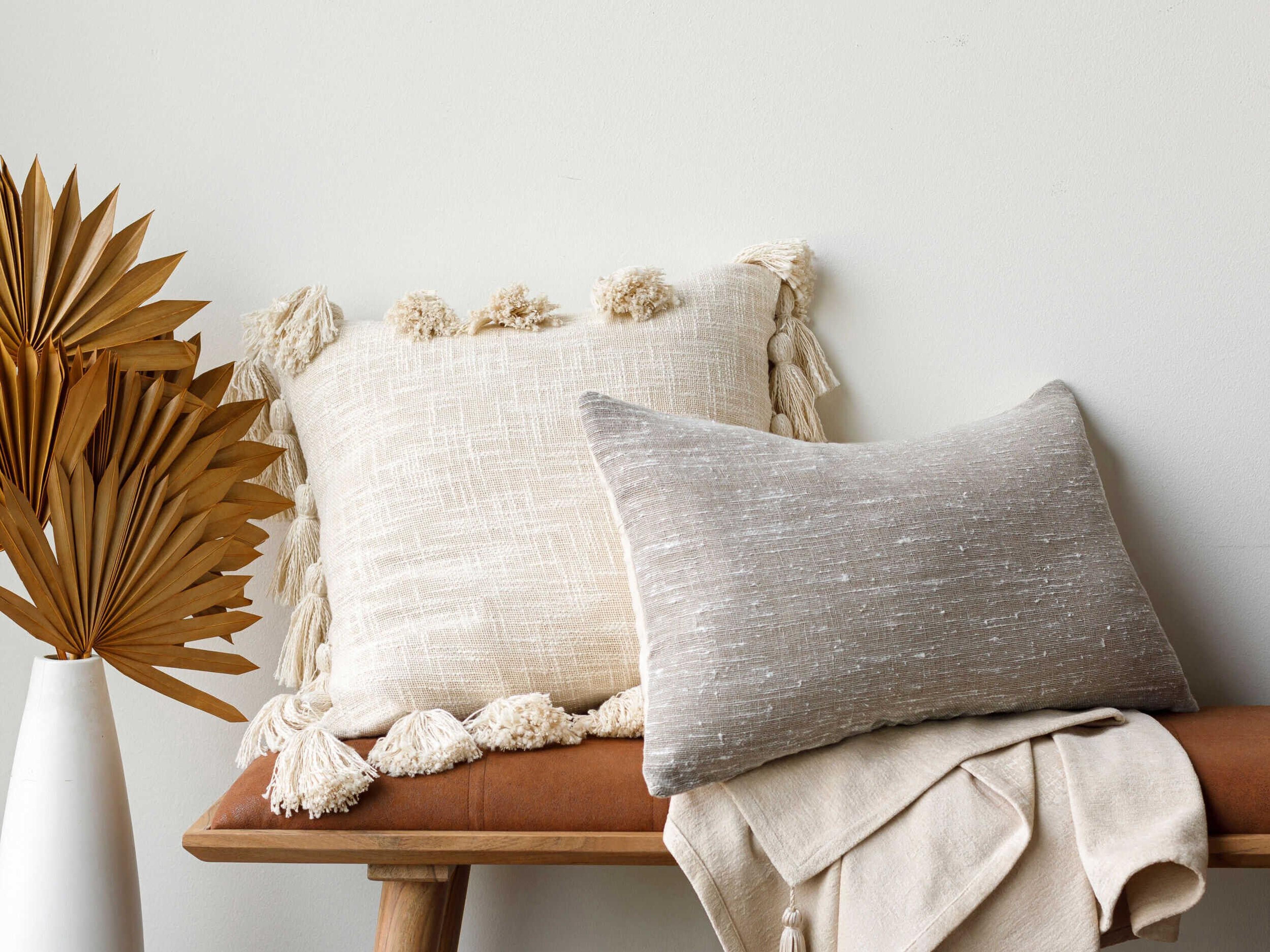 Surya Bisa Gray / Cream Pillow